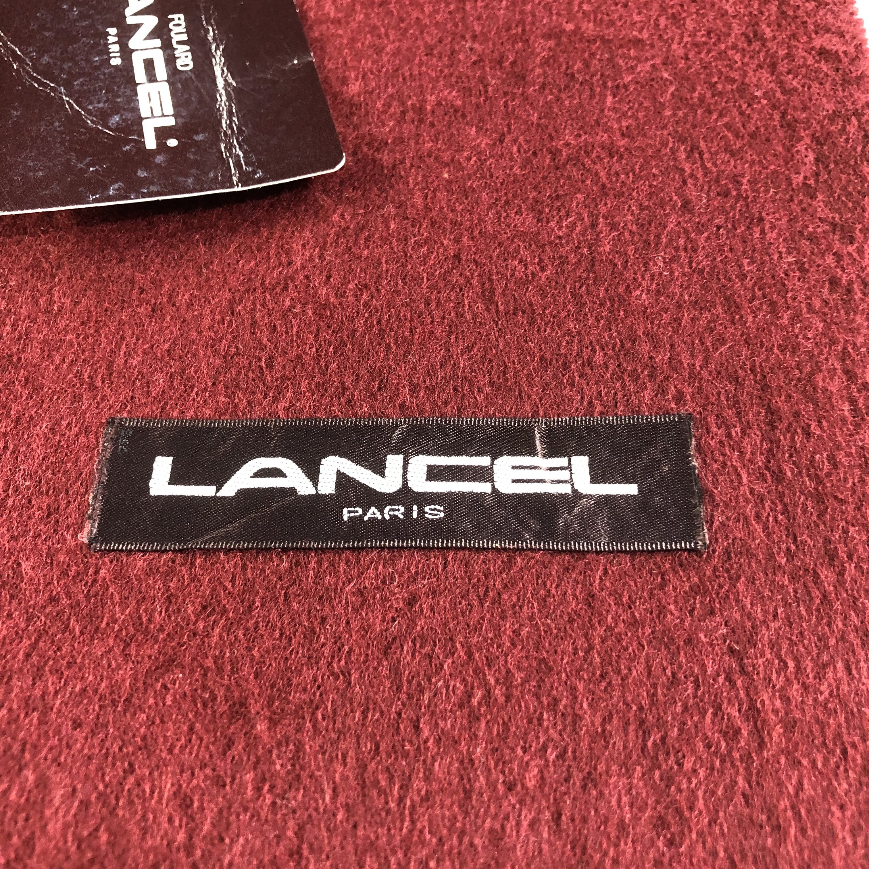 Lancel Lancel Plain Burgundy Wool Scarf Muffler V1463 Size ONE SIZE - 4 Thumbnail