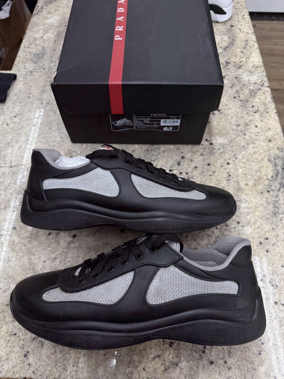 Pre-owned Prada American Rubber Cups Shoes In Black