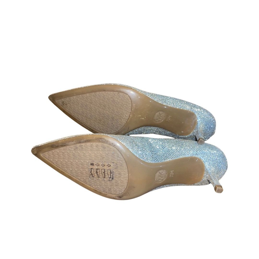 Michael Kors Michael Kors MK Kitten Pump Heel Silver Glitter Prom 7.5 Size US 7.5 / IT 37.5 - 3 Thumbnail