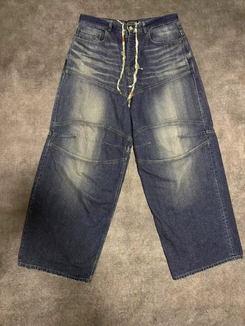 Balenciaga Balenciaga size XS Waist drawstring strap vintage blue was Size US 27 - 1 Thumbnail