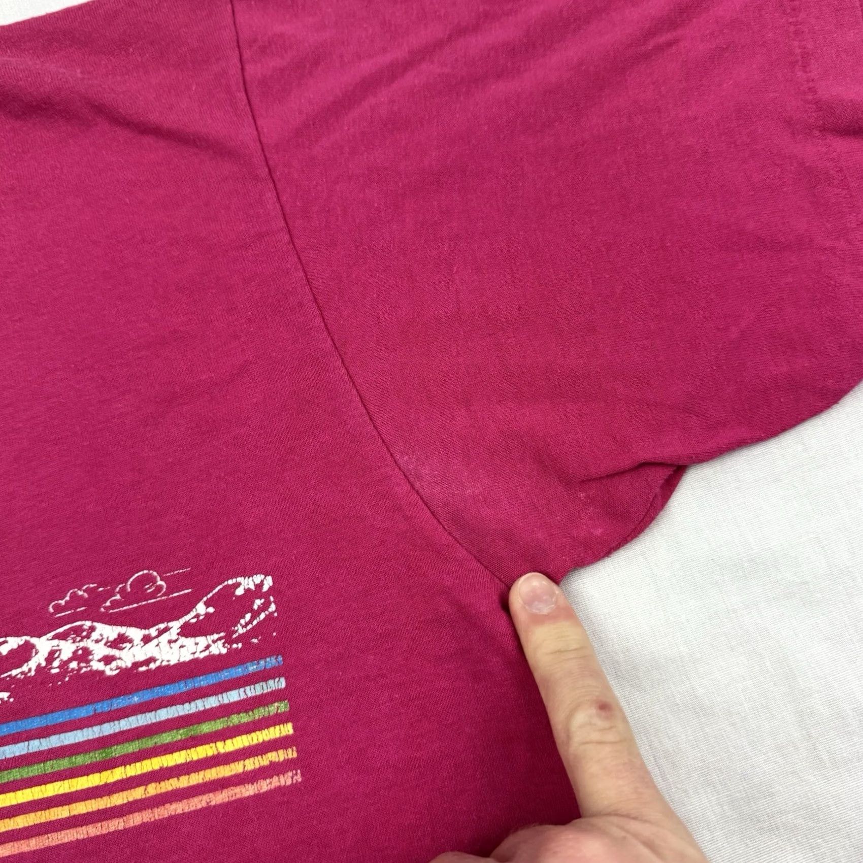 Velva Sheen VINTAGE Velva Sheen Rainbow T Shirt Adult Large 1980s Awanita Valley Jeep Ride Pink Mens Size US L / EU 52-54 / 3 - 3 Thumbnail