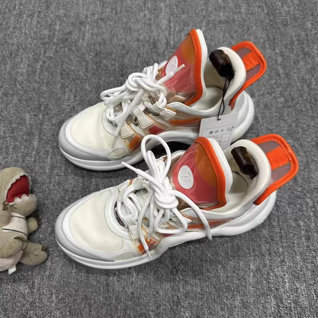 Louis Vuitton Louis Vuitton Jelly Dad Sneaker 98 New White/Orange 37 Size US 6.5 / IT 36.5 - 1 Thumbnail