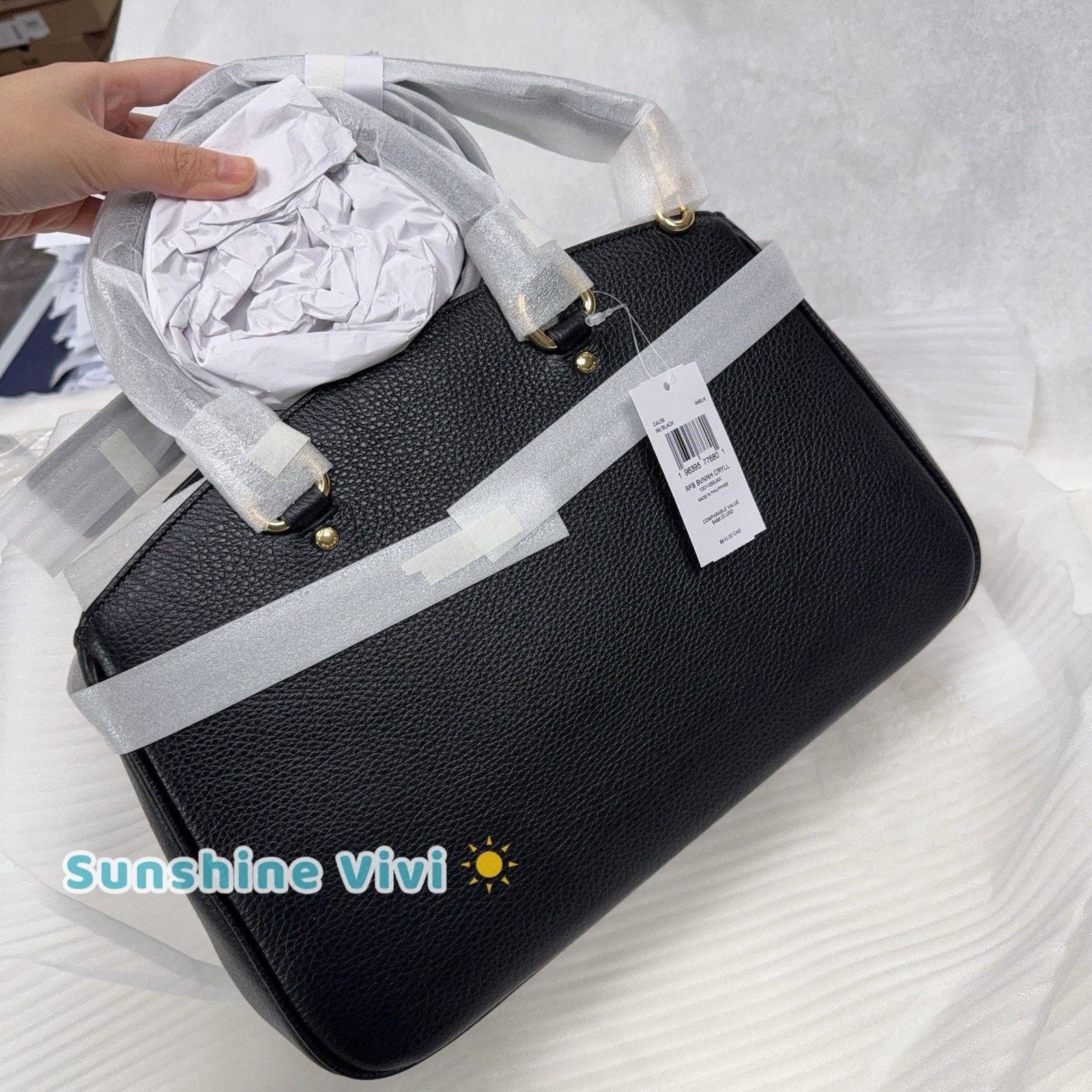 Coach NWT Coach Savannah Leather Carryall Satchel Bag Black CAL56 Size ONE SIZE - 4 Thumbnail