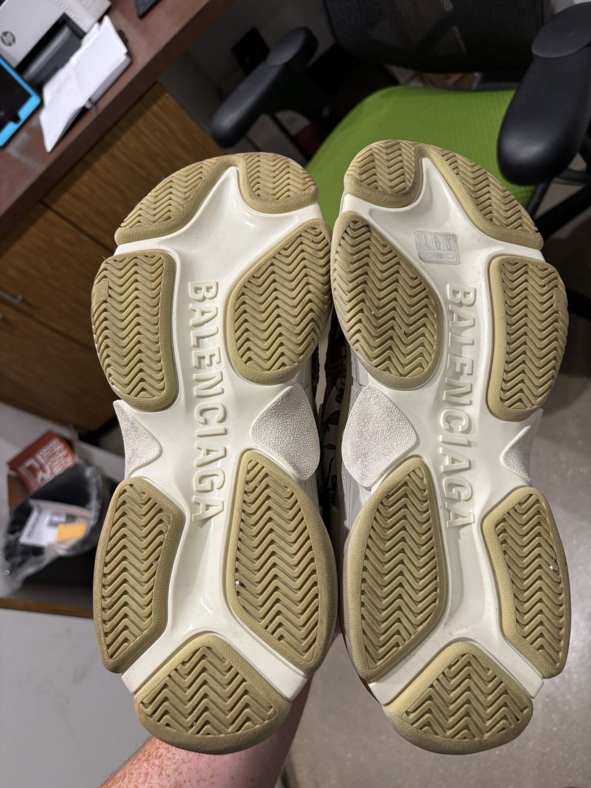 Balenciaga × Gucci White Hacker Floral Logo Triple S Sneakers Size US 9.5 / EU 42-43 - 6 Thumbnail