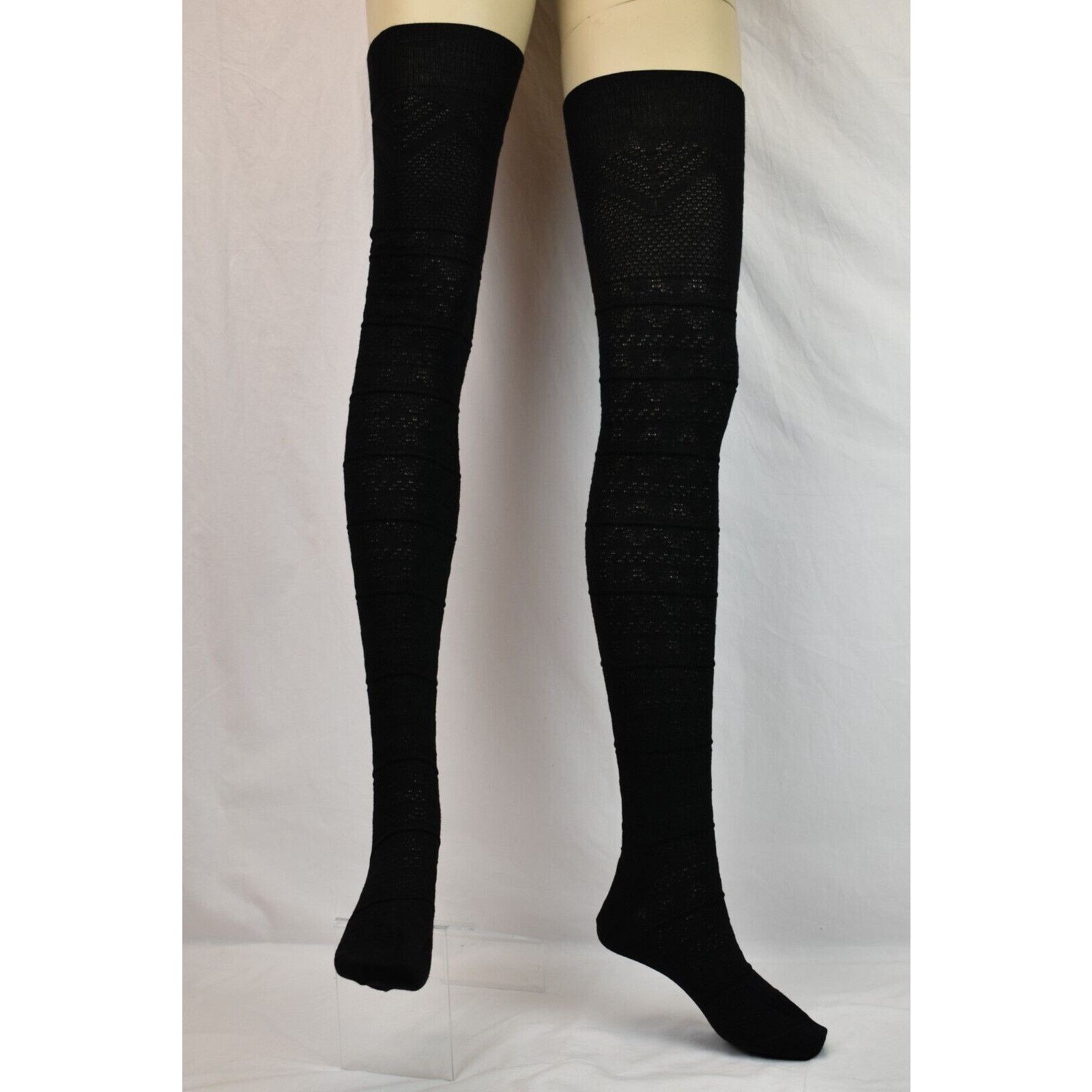 Miu Miu MIU MIU PRADA BLACK WOOL OTK BOOT LONG STOKINGS 3 L IT $725 Size ONE SIZE - 5 Thumbnail