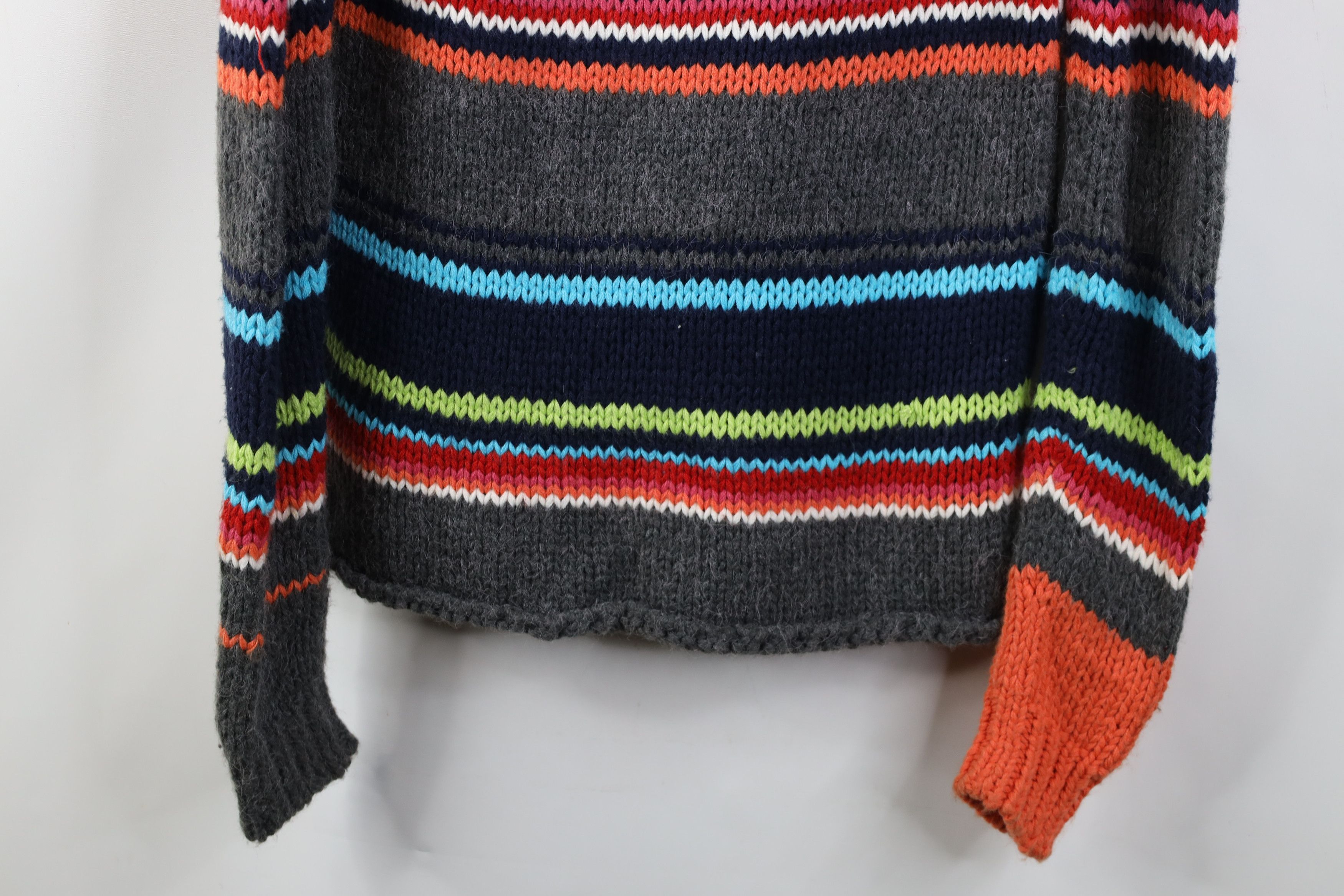 Vintage Vintage 90s Y2K Babydoll Rainbow Striped Turtleneck Sweater Size XL / US 12-14 / IT 48-50 - 11 Thumbnail