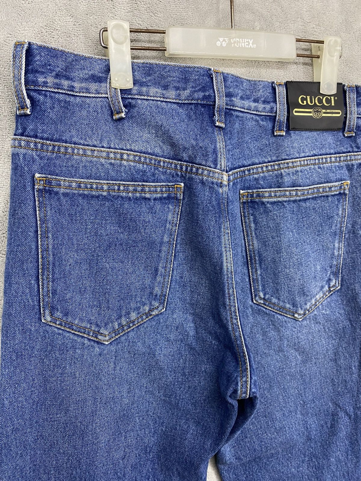 Gucci VINTAGE GUCCI COTTON BLUE JEANS GG WEB PATCH🔥 Size US 32 / EU 48 - 9 Thumbnail