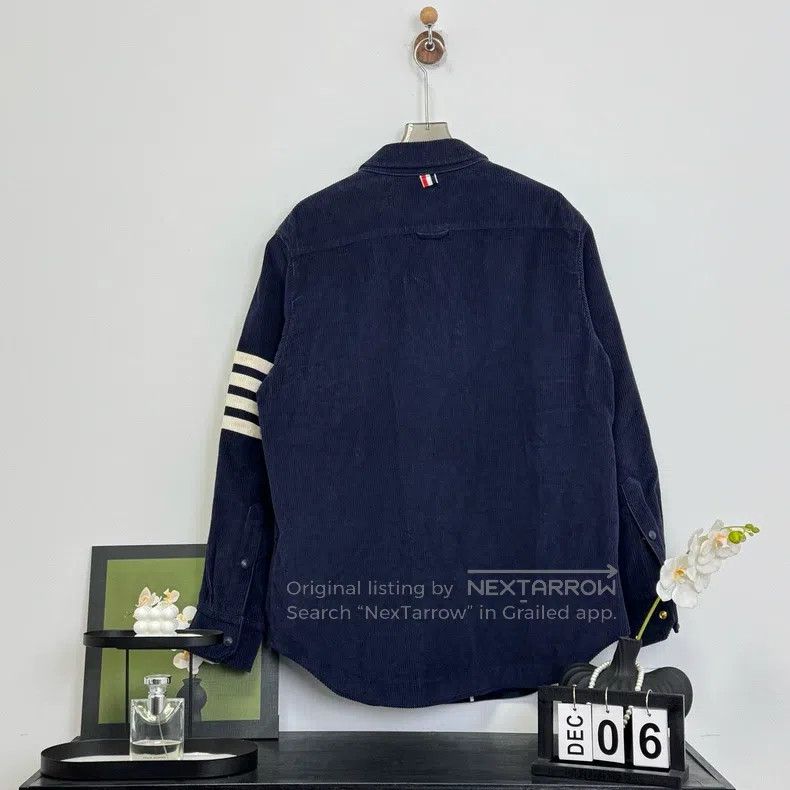 Thom Browne Thom Browne Corduroy Four Striped Shirt Jacket Size US XL / EU 56 / 4 - 4 Thumbnail