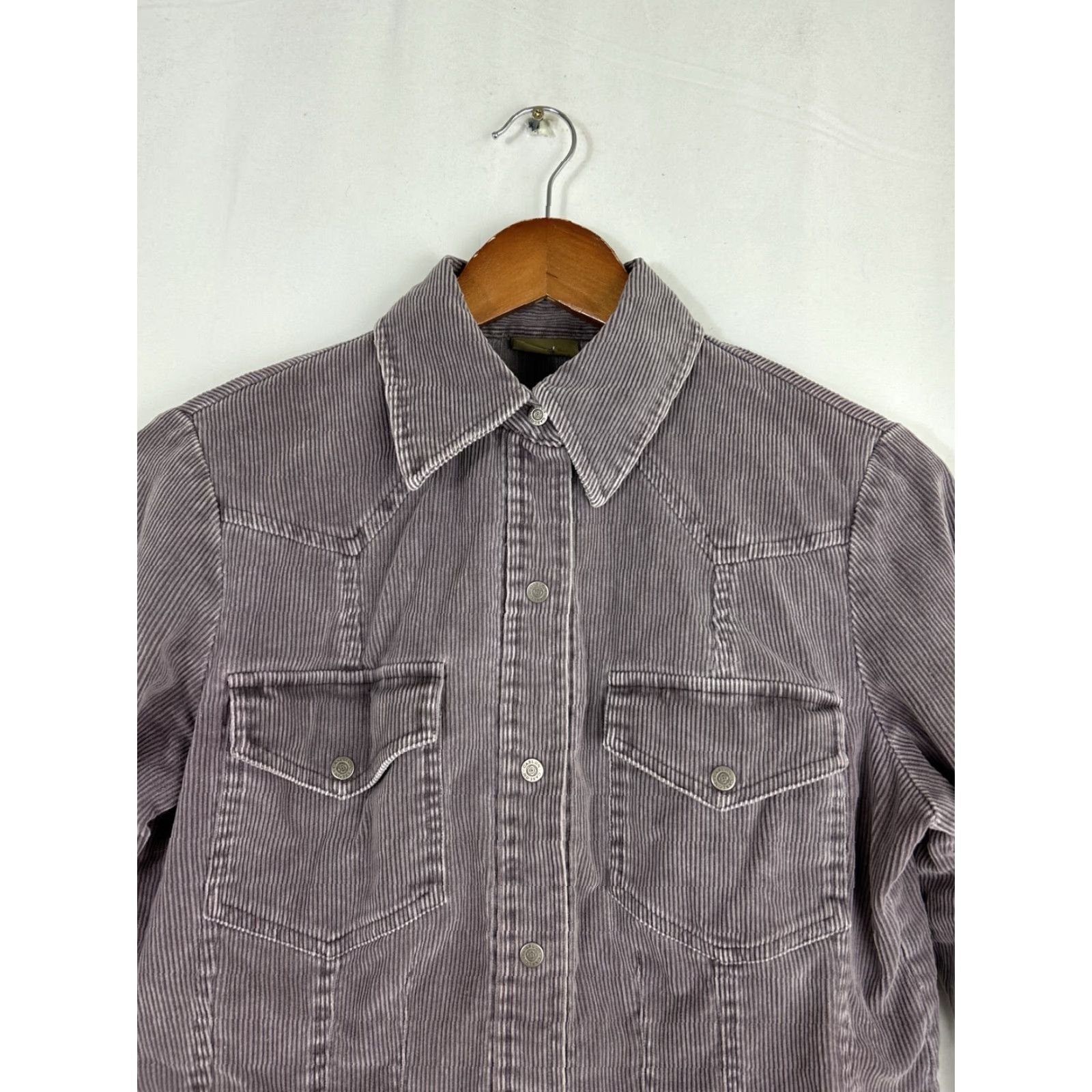 Vintage Caslon Jacket Women’s Corduroy Long Sleeve Purple Button Up Snap Pockets Casual Small Regular Coat Short Sleeve 19” 24.5” 22” Vintage No N/A Size S / US 4 / IT 40 - 5 Thumbnail