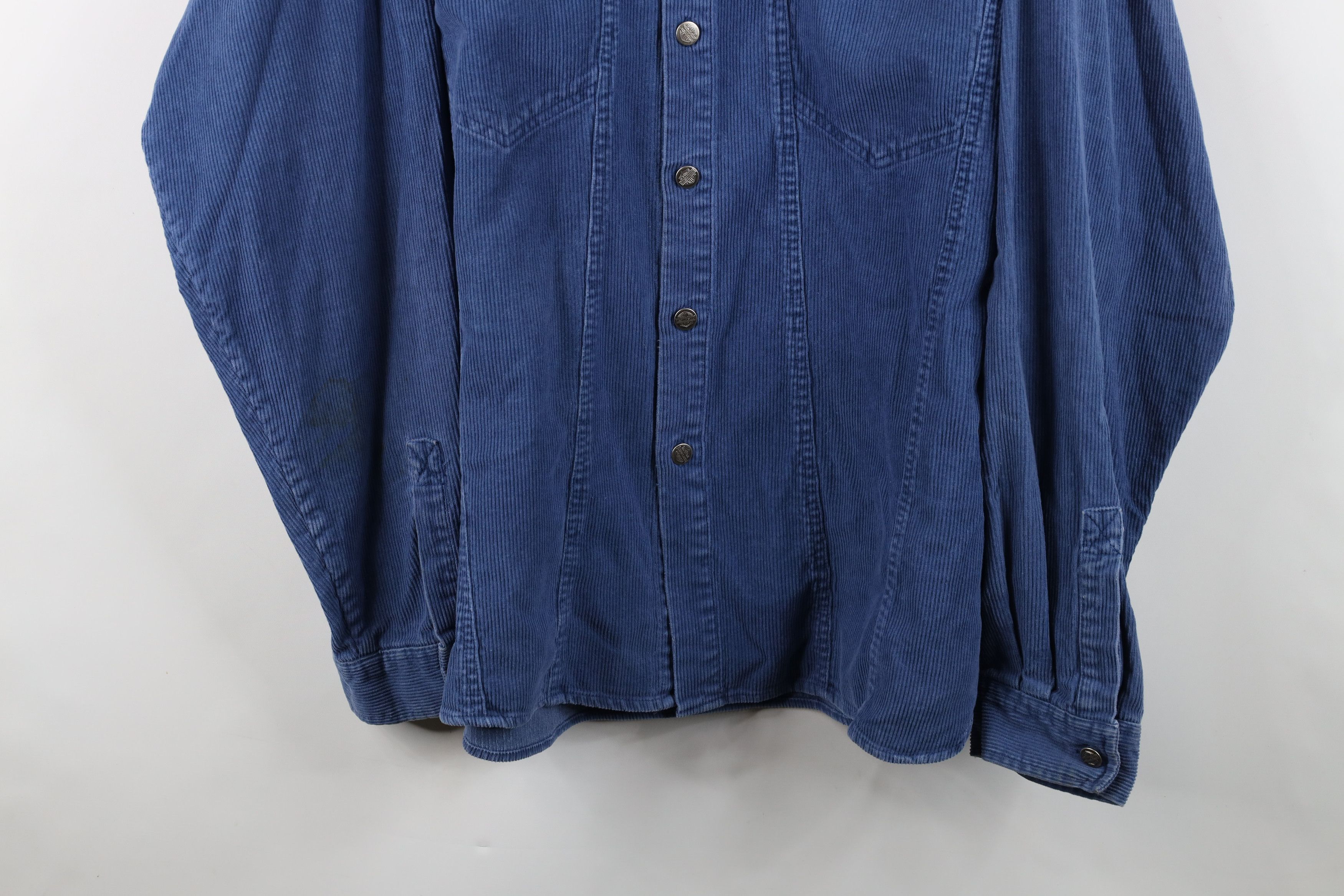 Harley Davidson Vintage 90s Harley Davidson Baggy Corduroy Button Shirt Size US XXL / EU 58 / 5 - 3 Thumbnail
