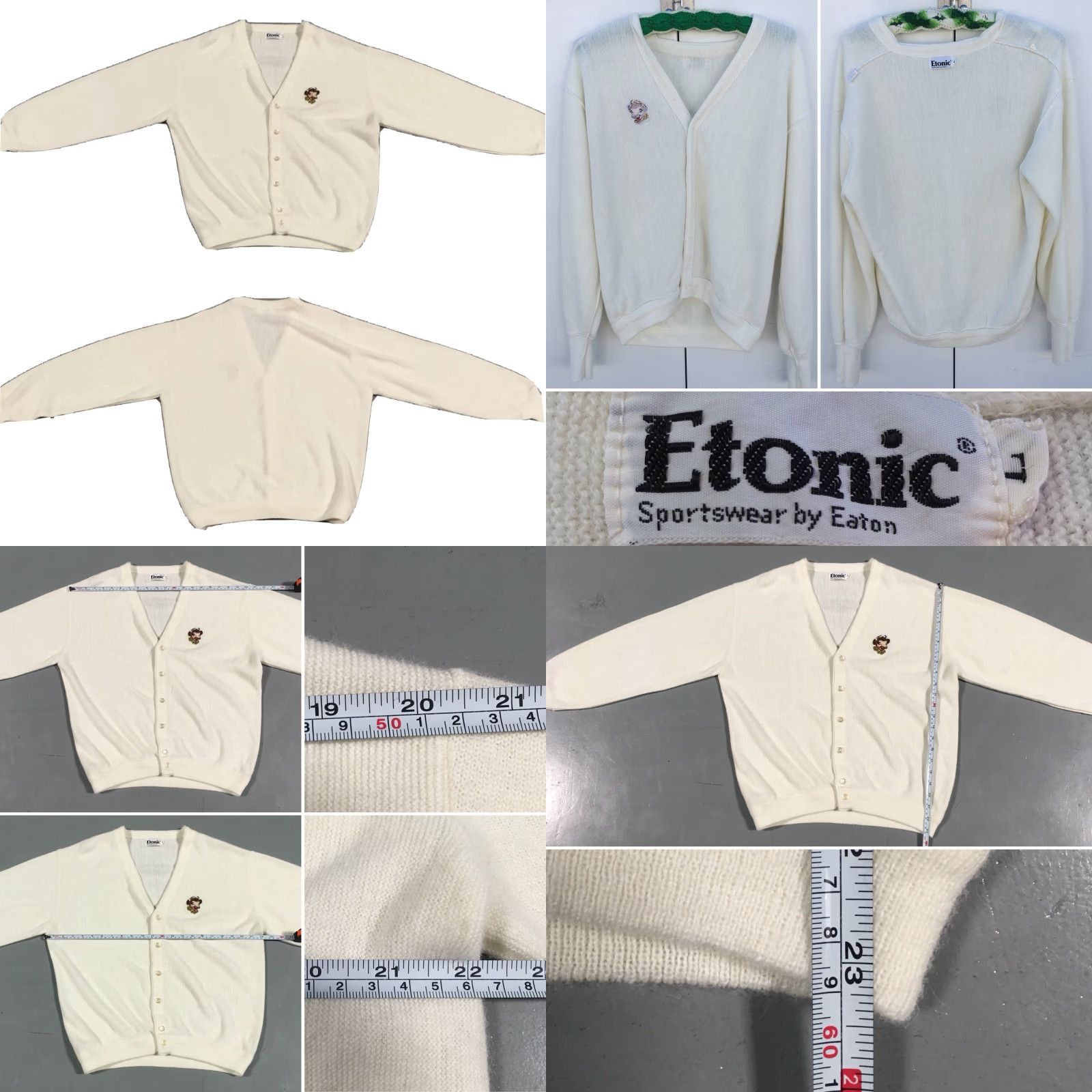 Vintage VINTAGE Elsie The Cow Cardigan Sweater Etonic Sportswear By Eaton Size L Ivory Acrylic Rockabilly Mens Size US L / EU 52-54 / 3 - 8 Thumbnail