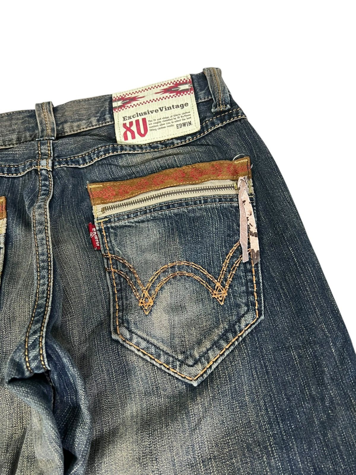 Edwin 💥Flare💥Vintage Edwin XV Navajo Rusty Denim Jean Size US 33 - 16 Thumbnail