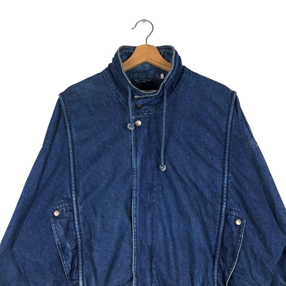Japanese Brand VINTAGE BOMBER JACKET DENIM PARACHUTE RIVERSON ISSEY MIYAKE Size US M / EU 48-50 / 2 - 5 Thumbnail