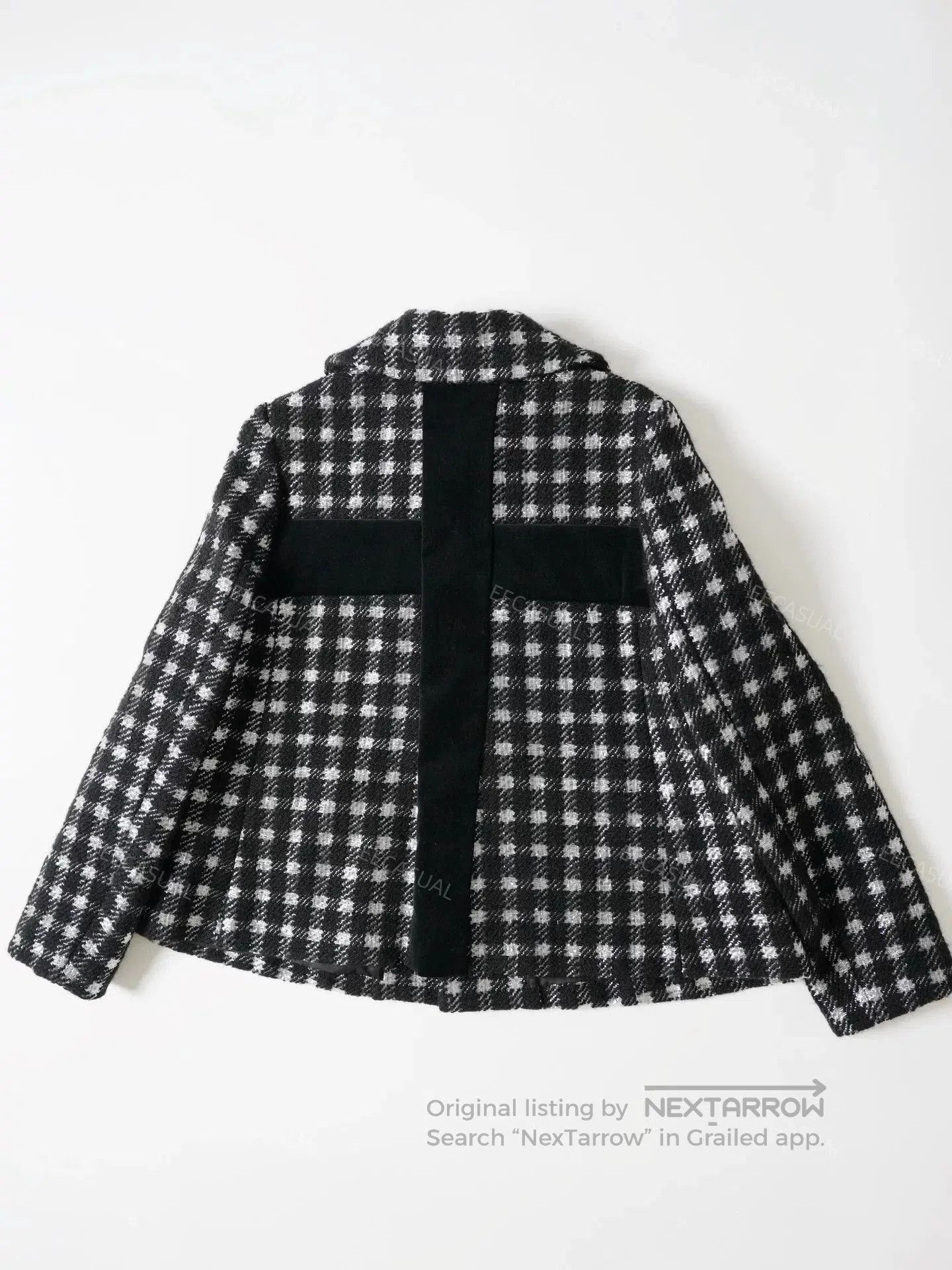 CDG by Comme des Garcons Black and White Plaid Wool Coat. Size XS / US 0-2 / IT 36-38 - 6 Thumbnail