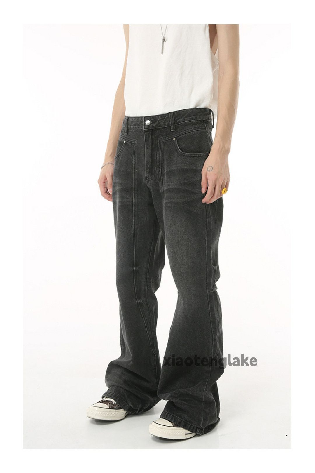 Jean × Vintage washed faded cleanfit yuppie punk disco flared jeans Size US 32 / EU 48 - 1 Thumbnail