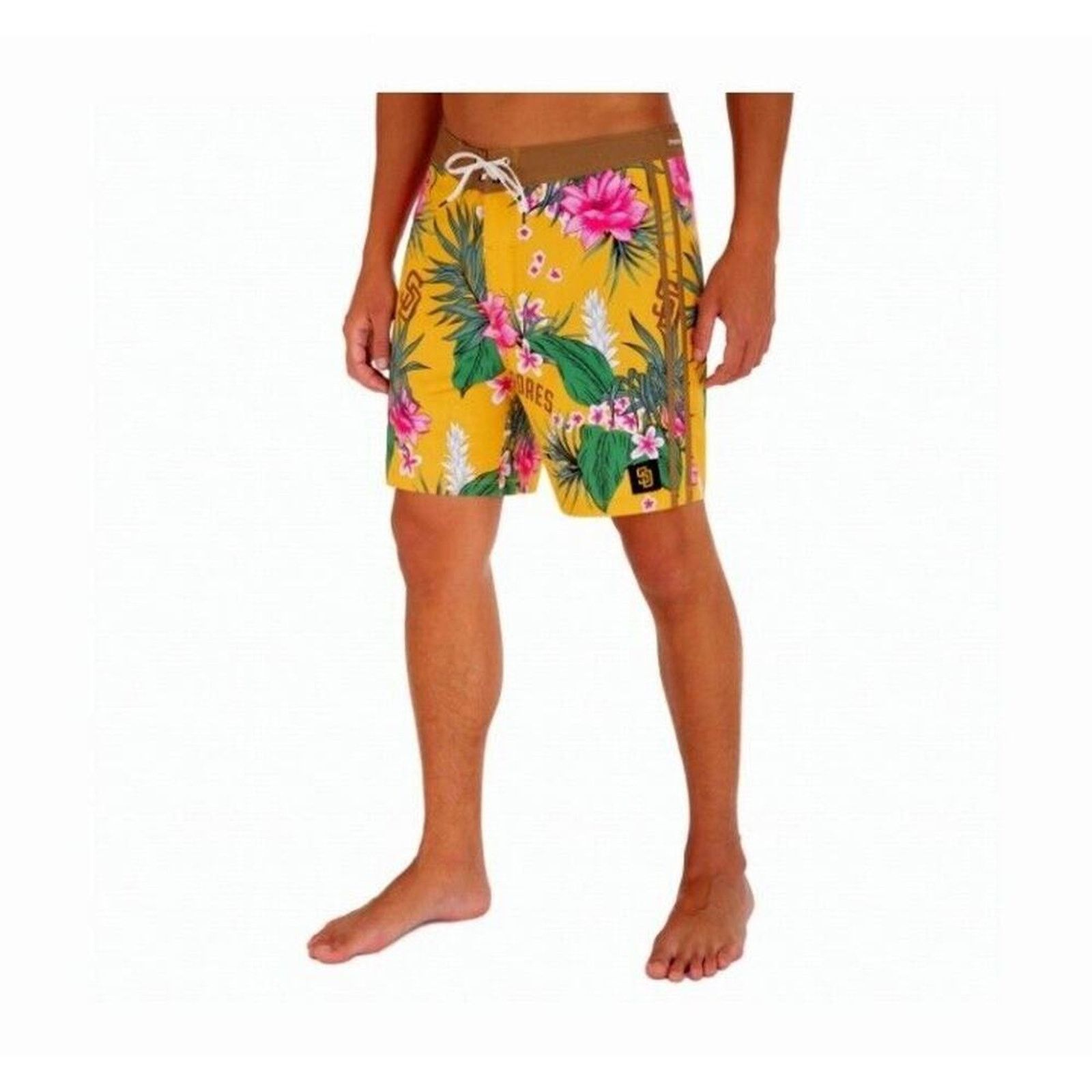 Hurley Hurley MLB Swim Trunks PADRES Mens 36 Yellow Tropical Floral Size US 36 / EU 52 - 12 Thumbnail