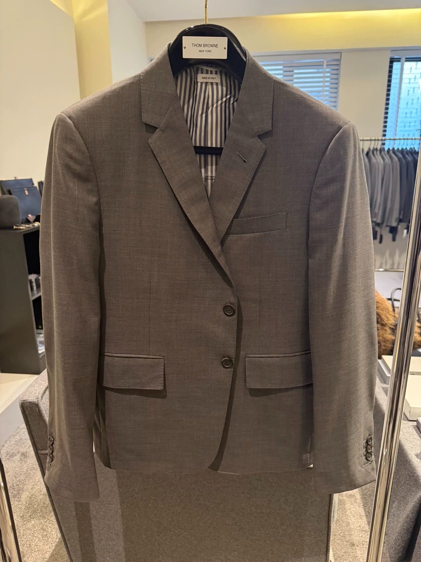 Thom Browne Thom Browne Classic 4-Bar Medium Gray Blazer Size 50R - 1 Thumbnail