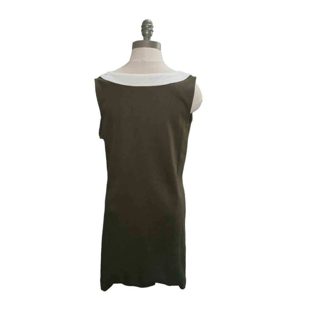 Designer CT366 New York & Company Army Green Midi sleeveless Dress M Size M / US 6-8 / IT 42-44 - 2 Thumbnail