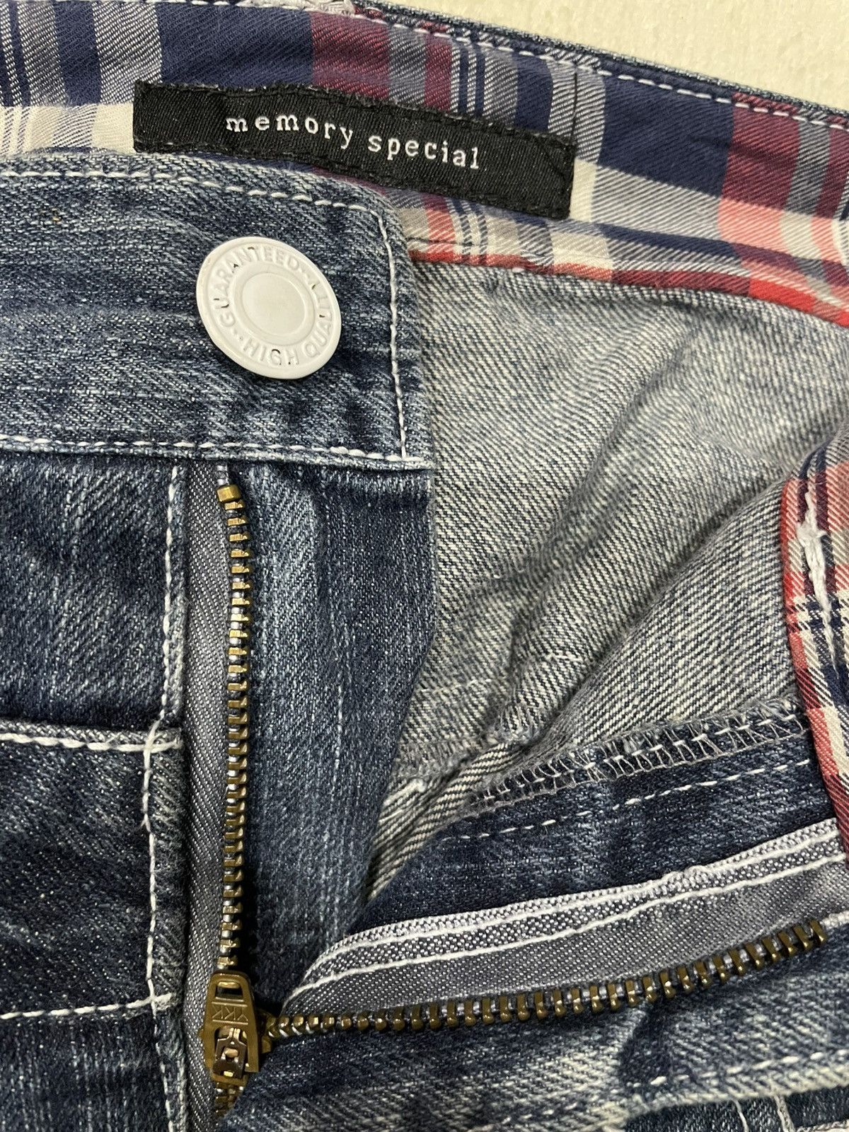 Japanese Brand Vintage Memory Special Double Waist Faded Dark Blue Jeans Size US 32 / EU 48 - 7 Thumbnail
