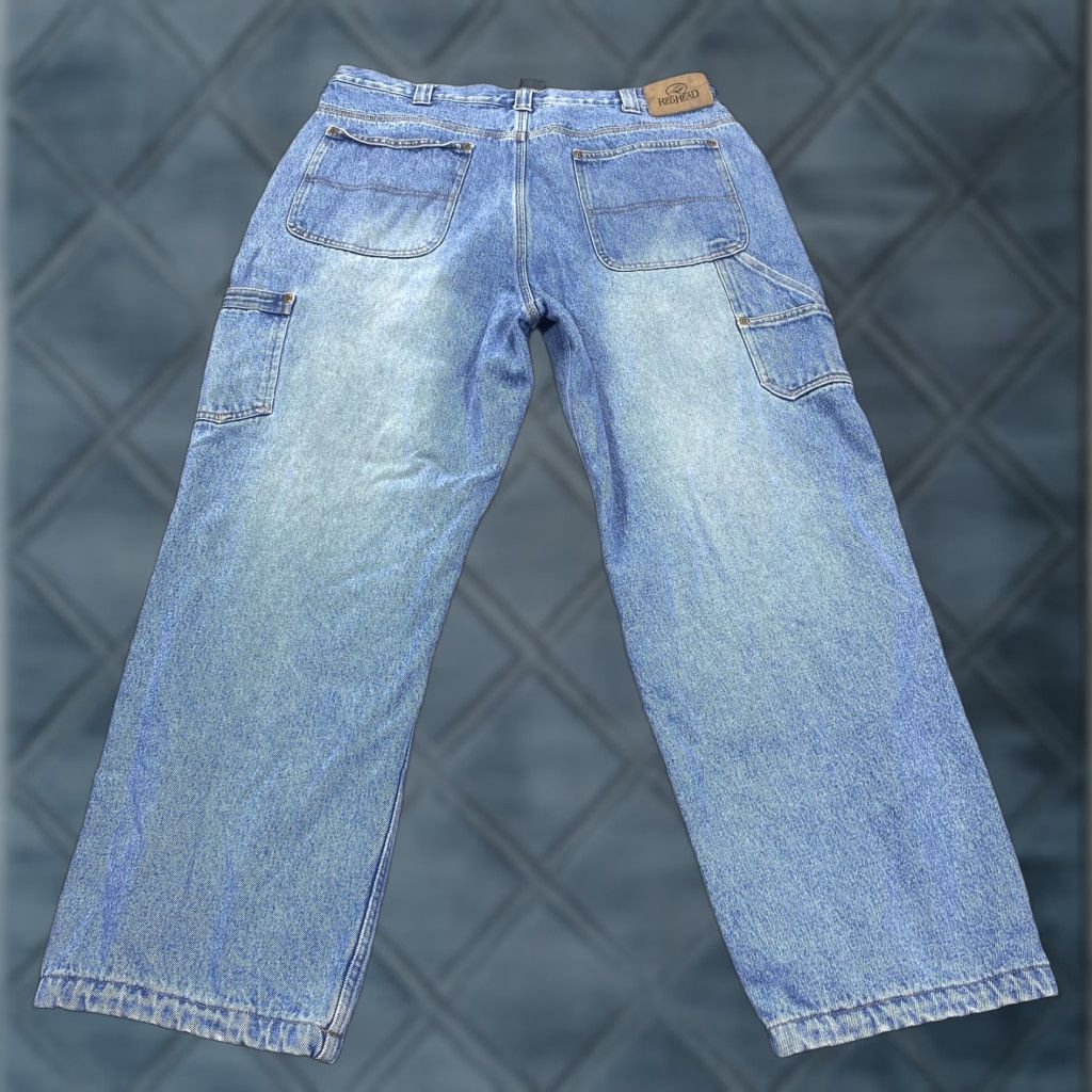 Vintage RedHead Jeans Mens 38x30 Blue Relaxed Straight Insulated Fleece Lined Denim 7254MN Winter Pockets Zip Fly Size US 38 / EU 54 - 1 Thumbnail