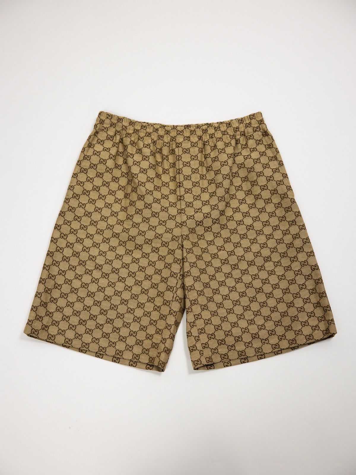 image of Gucci GG Linen Shorts in Tan, Men's (Size 30)