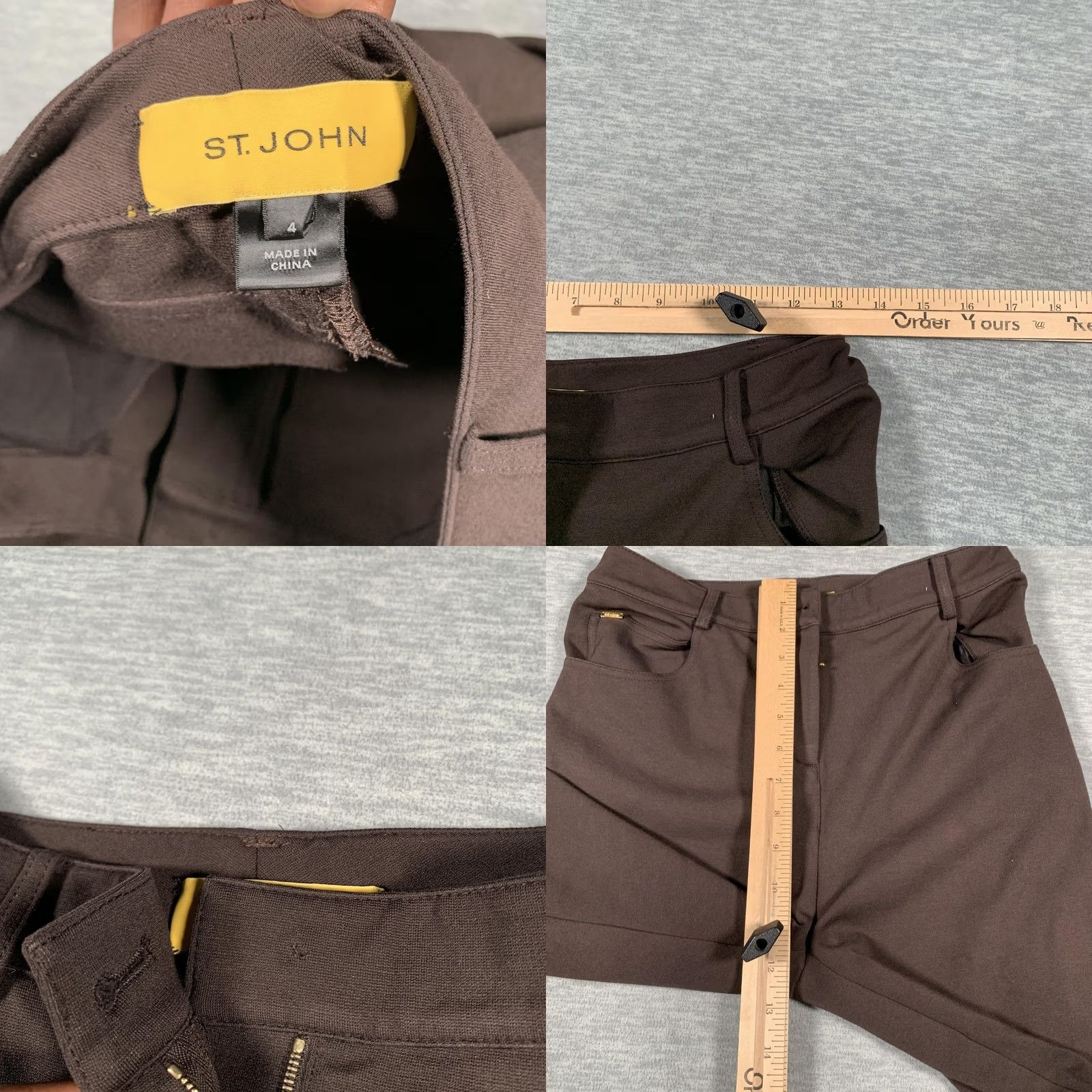 St. John St John Pants Womens 4 Straight Leg Career Trousers Pull On Stretch Classic Size 27" / US 4 / IT 40 - 8 Thumbnail