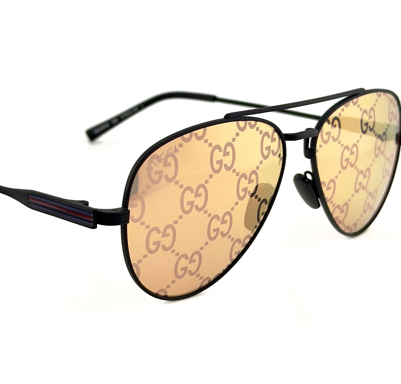 Gucci GUCCI 1874 Gg1874S Black Orange GG Logo Print Mirror 005 Size ONE SIZE - 9 Thumbnail