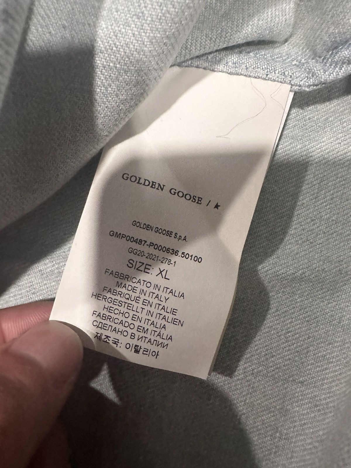 Golden Goose GOLDEN GOOSE BLEACHED DENIM SHIRT WITH HAMMERED STUDS Size US XL / EU 56 / 4 - 6 Thumbnail