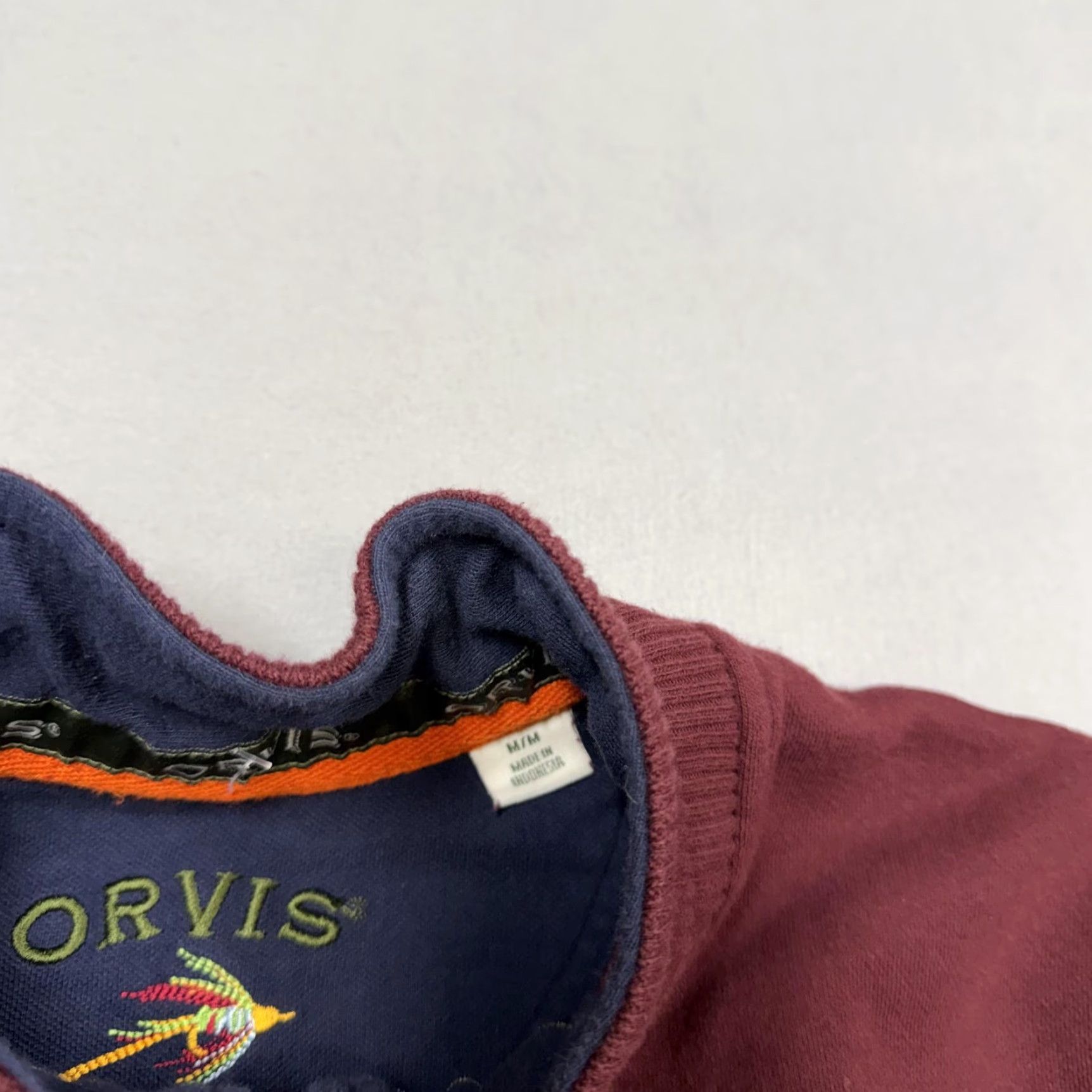 Orvis VINTAGE Orvis Sweatshirt Mens M Red Mock Neck Snap Pullover Fleece Solid Size US M / EU 48-50 / 2 - 3 Thumbnail
