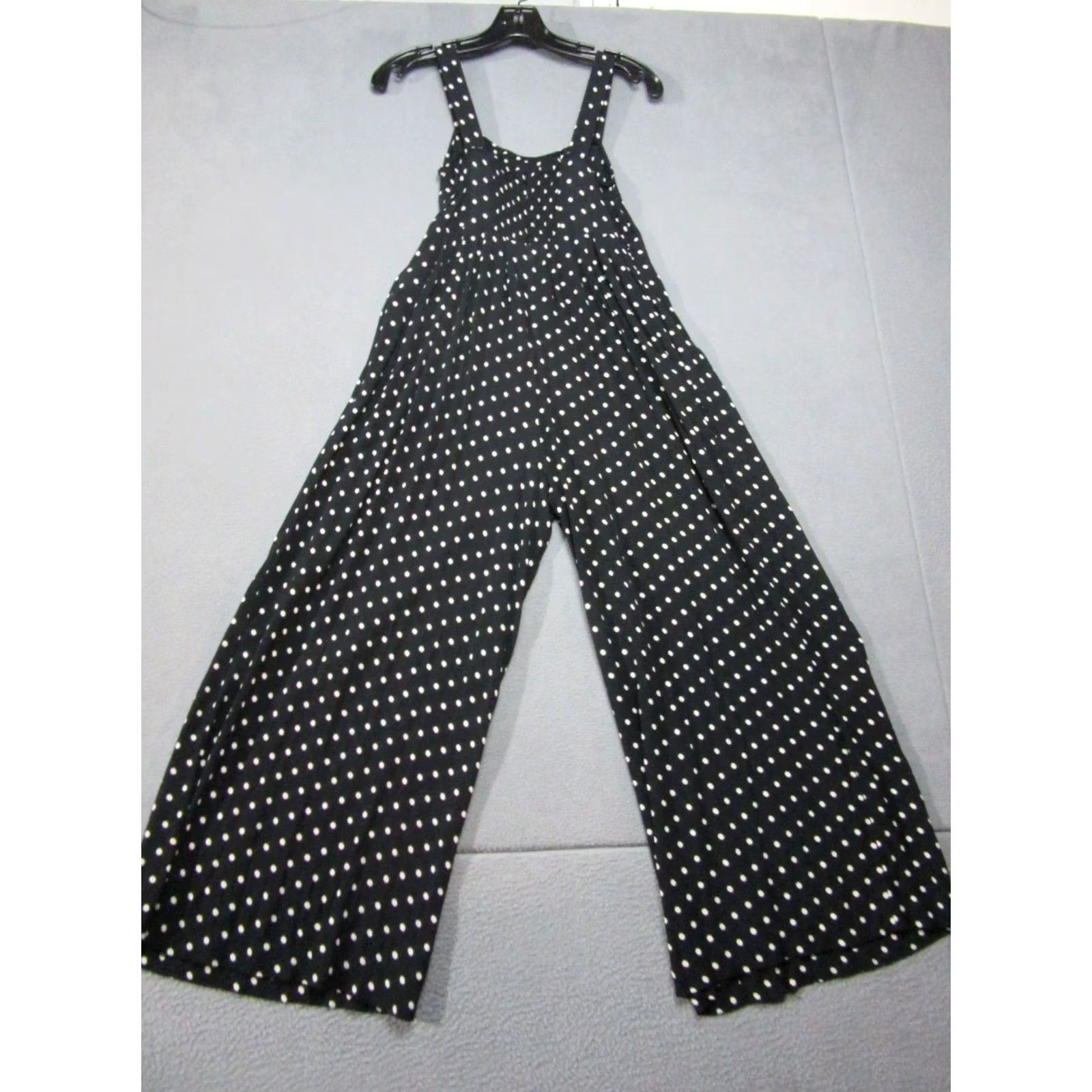 Madewell Madewell Jumpsuit Womens Black Polka Dot Viscose Square Neck Tank Wide Leg 00 Size 24" / US 00 / IT 34 - 5 Thumbnail