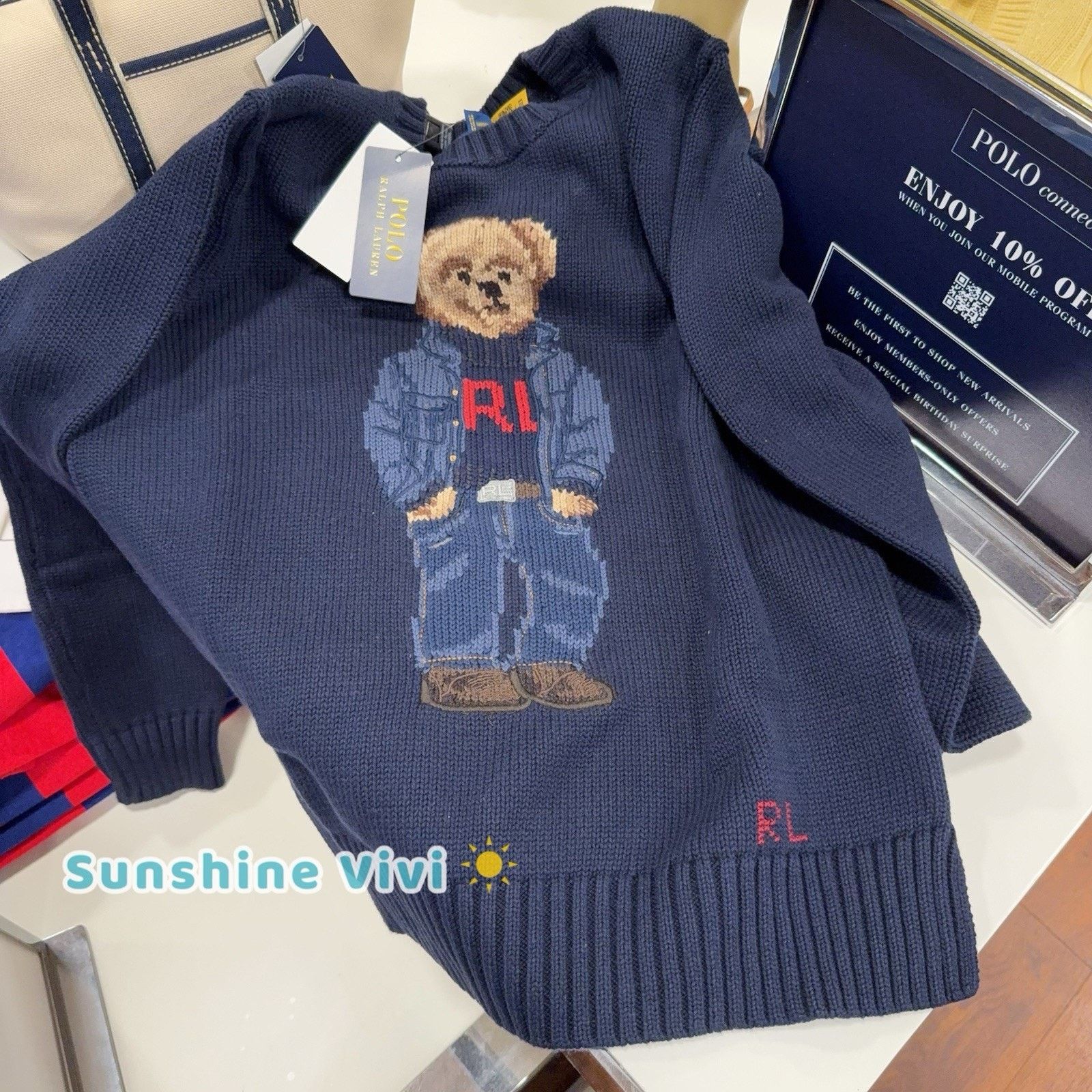 Ralph Lauren Purple Label NWT Ralph Lauren Women Bear Suit Crewneck Sweatshirt Navy S Size US S / EU 44-46 / 1 - 3 Thumbnail