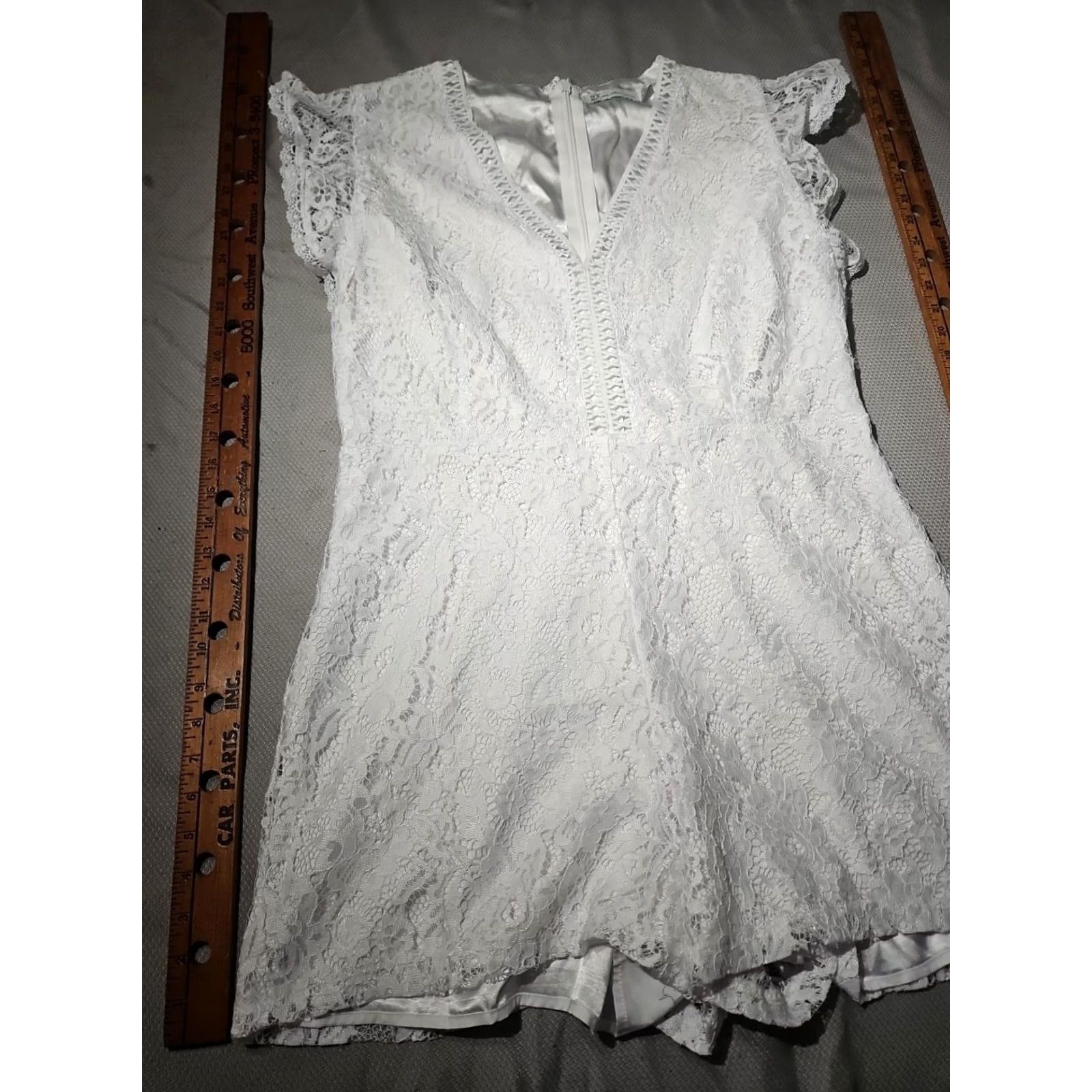 Vintage New York & Co Eyelet Romper Womens XL White Fairy Boho Coquette One Piece Size 40" / US 18 - 3 Thumbnail