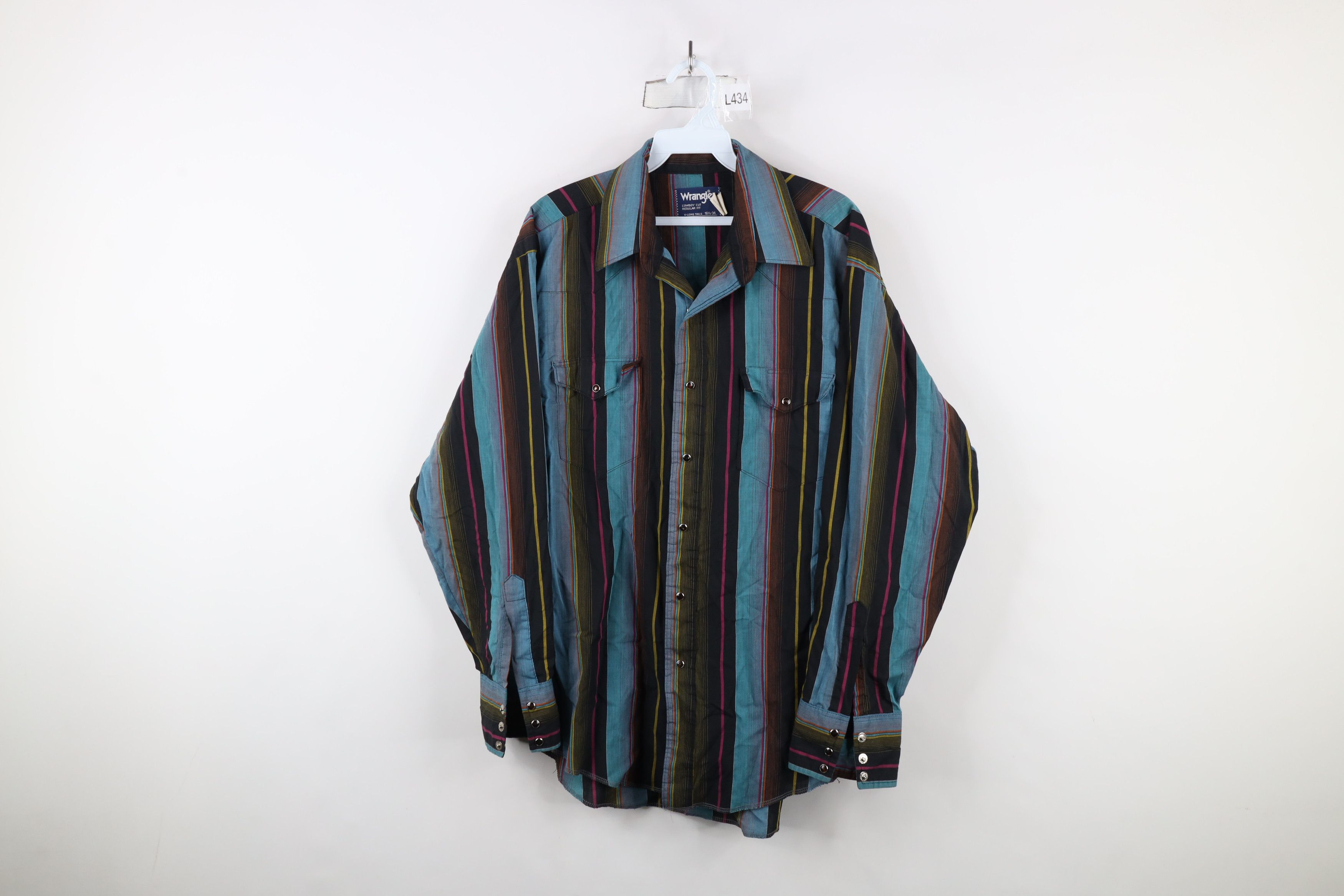 Vintage × Wrangler Vintage 90s Wrangler Rainbow Striped Button Shirt USA Size US M / EU 48-50 / 2 - 1 Thumbnail