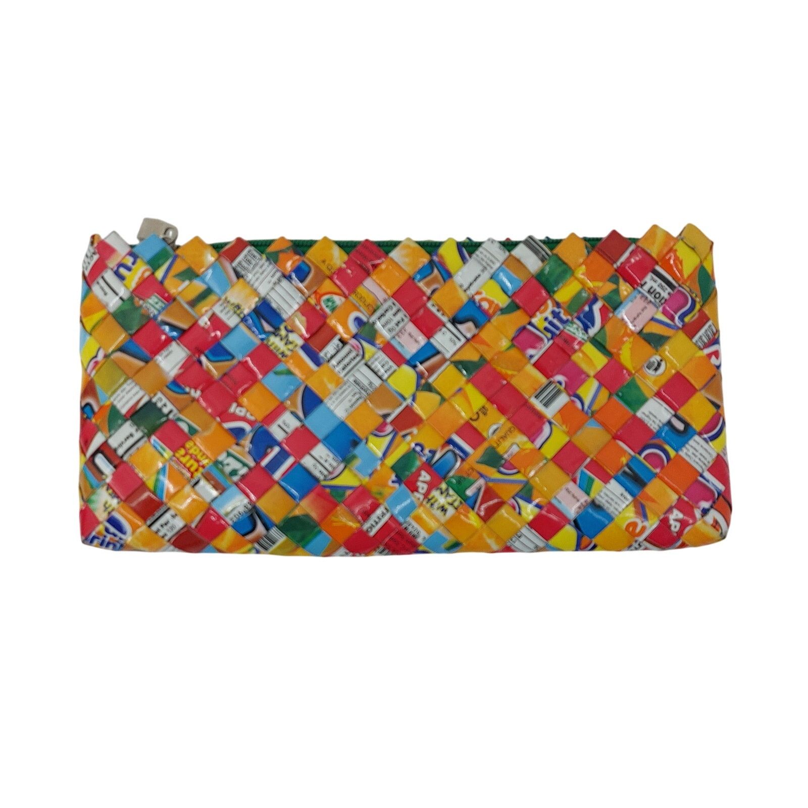 Handmade Handmade Recycled Woven Zip Purse Clutch Gum Candy Wrapper Size ONE SIZE - 1 Thumbnail