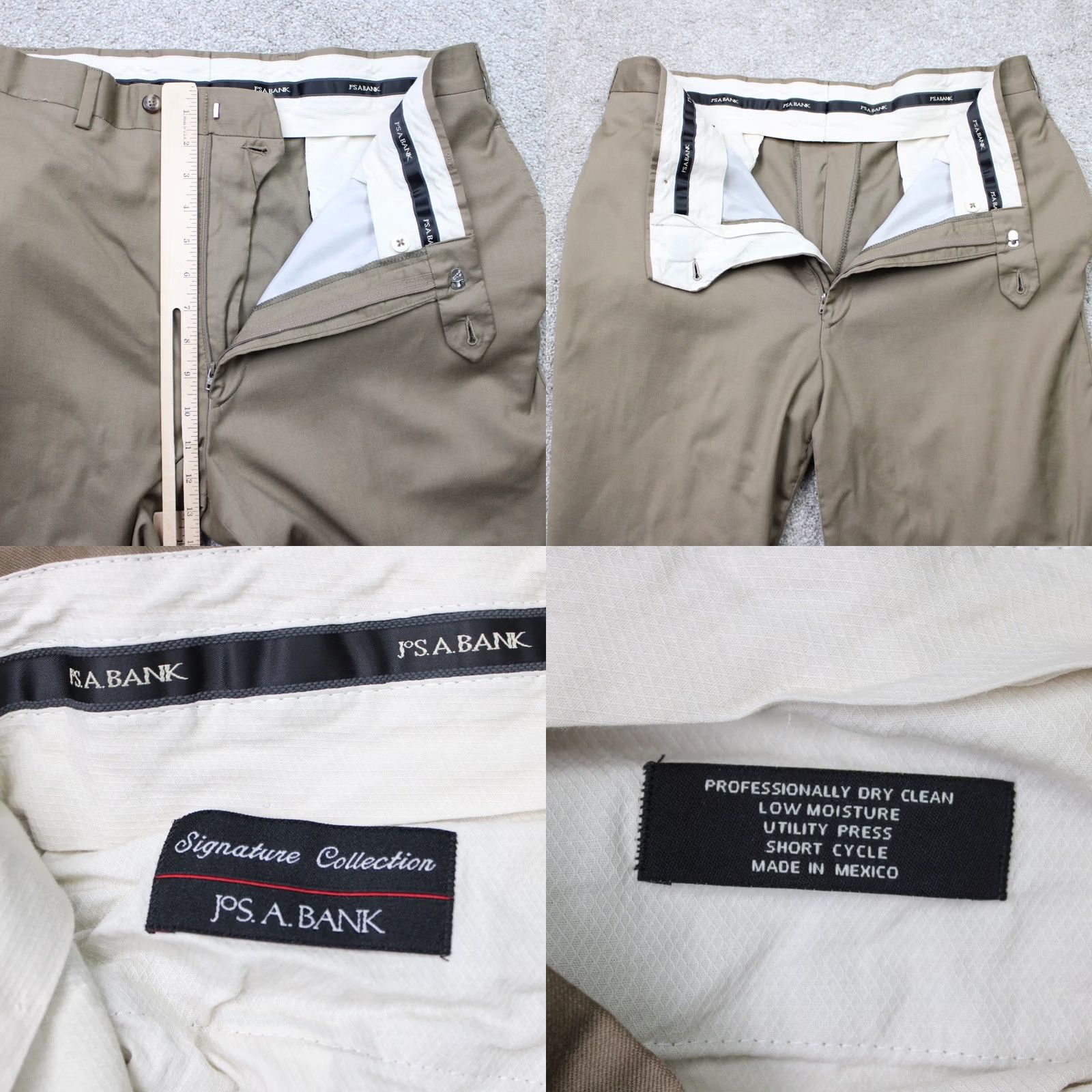 Jos. A. Bank Jos. A. Bank Pants Mens 38 Beige Signature Collection 100% Wool Flat Front Dress Pants Slim? Regular Rise Mid? Not adding. Size US 38 / EU 54 - 9 Thumbnail