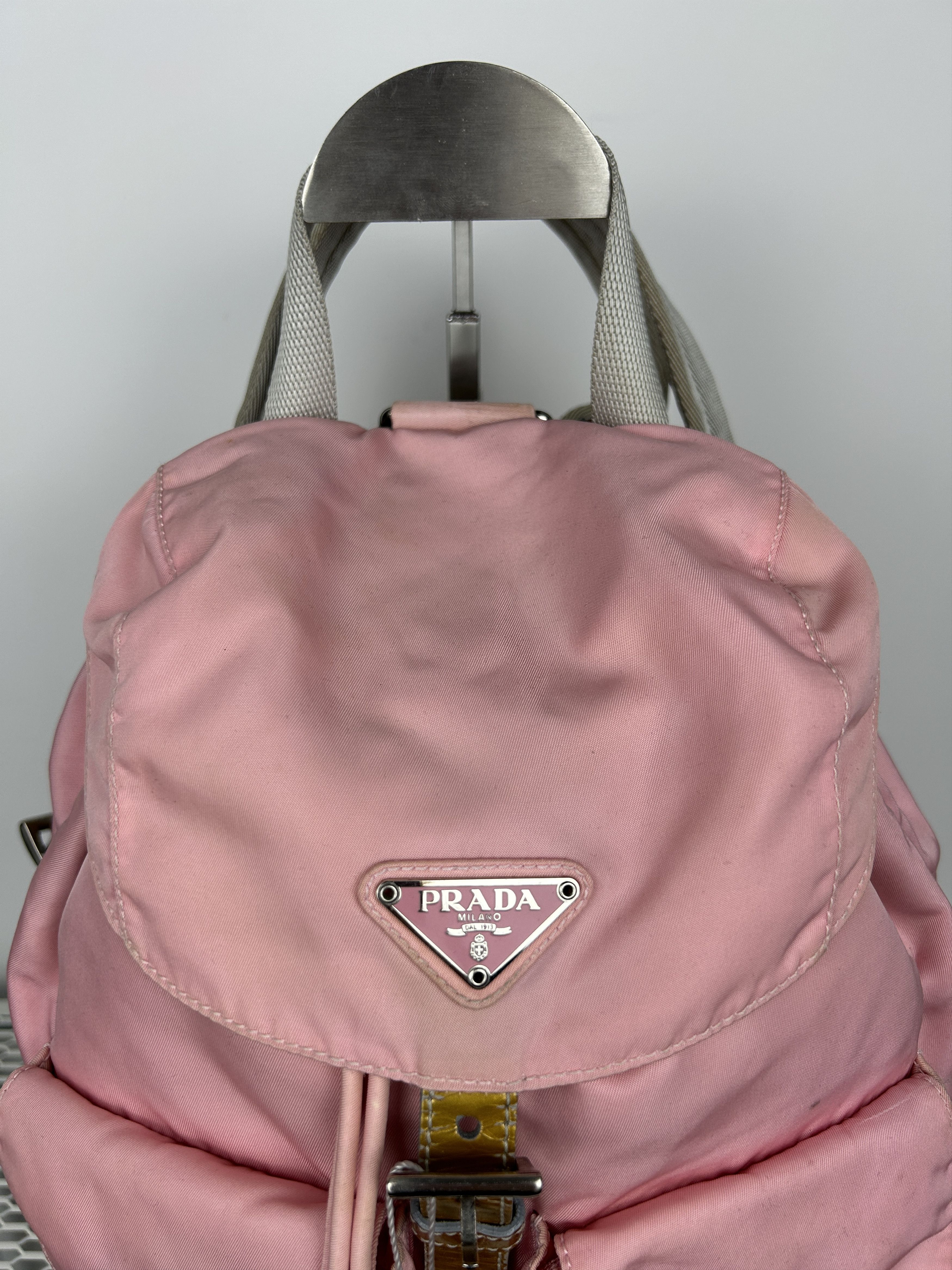 Prada Prada nylon triangle logo pink backpack Size ONE SIZE - 6 Thumbnail