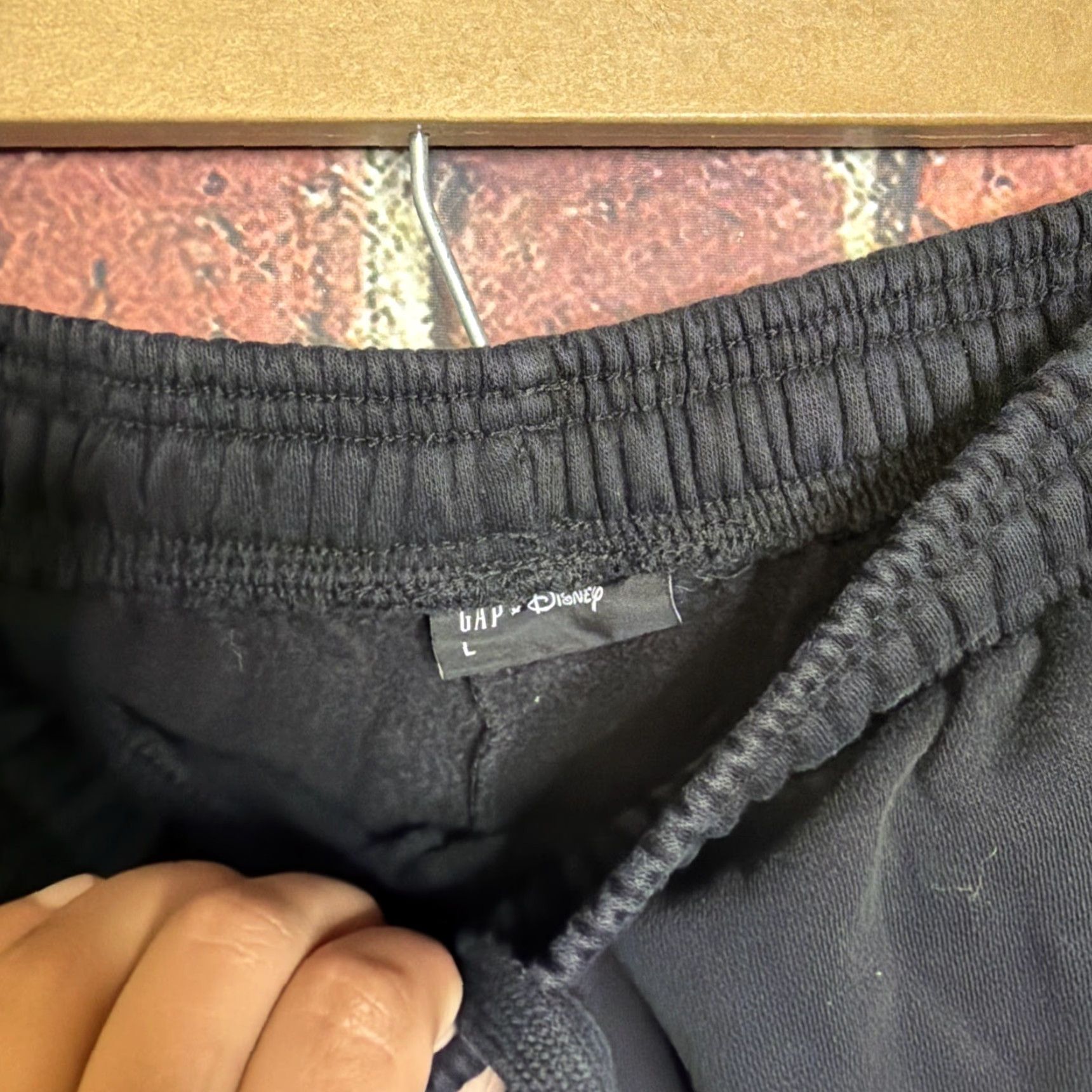 Gap GAP Mickey Mouse Joggers Men's L Black Sweatpants Drawstring Pockets Size US 33 - 3 Thumbnail