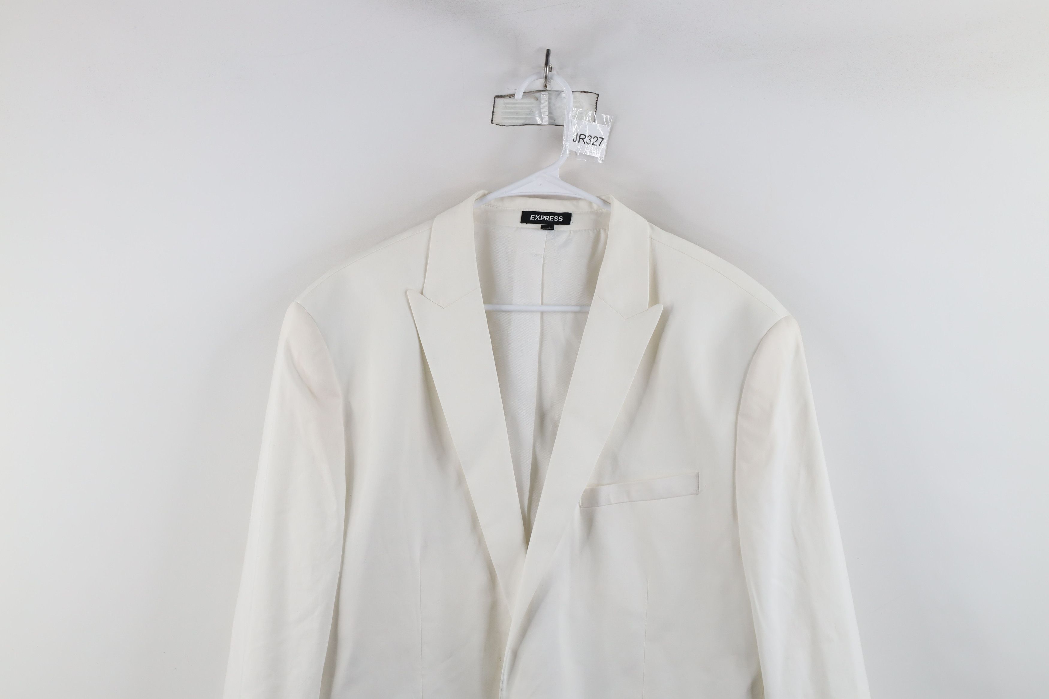 Express × Vintage Express One Button Wedding Tuxedo Suit Blazer Jacket White Size US XXL / EU 58 / 5 - 2 Thumbnail
