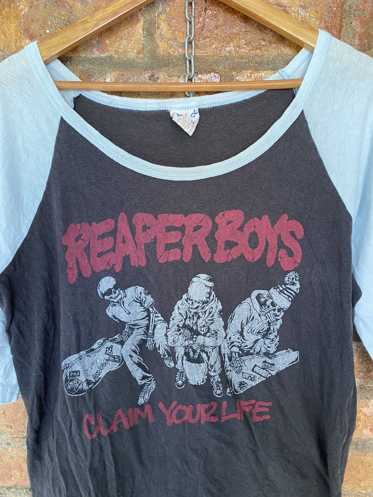 20471120 × Hysteric Glamour × Japanese Brand Vtg RNA DNA reapers boy Claim you life poem 3/4 sleeve Size M / US 6-8 / IT 42-44 - 3 Thumbnail