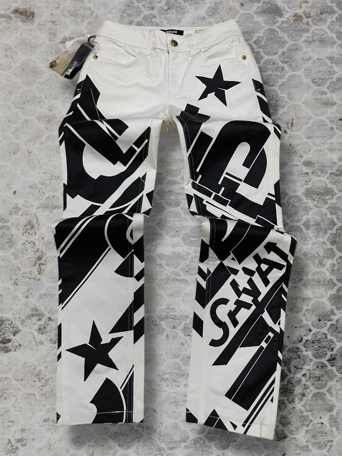 Just Cavalli Authentic Designer Just Cavalli Patterned Skinny Denim Size 24" / US 00 / IT 34 - 1 Thumbnail
