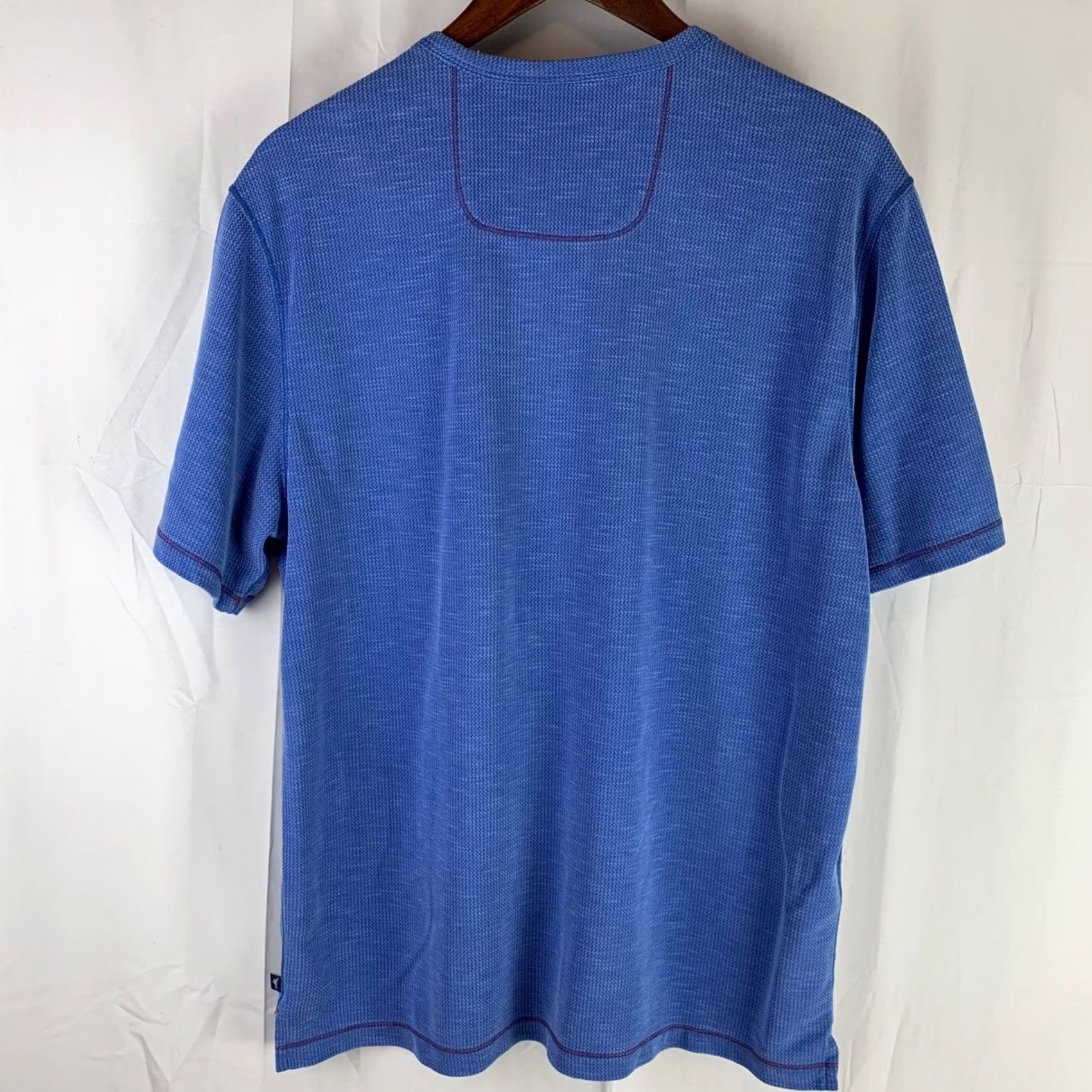 Tommy Bahama Tommy Bahama T-Shirt Mens Medium Blue IslandZone V-Neck Waffle Knit Short Sleeve Size US M / EU 48-50 / 2 - 7 Thumbnail