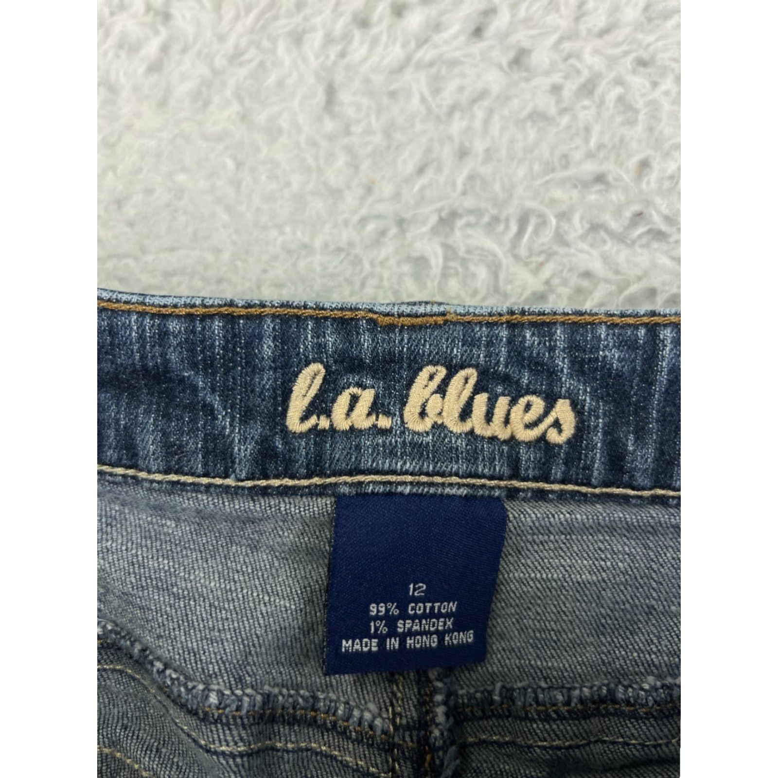 Vintage L.A. Blues Jeans Womens Jeans Flared 29x31 Blue Denim Cotton Blend Mid Rise 12 Regular Pocket 5-Pocket Design Size 34" / US 12 / IT 48 - 6 Thumbnail