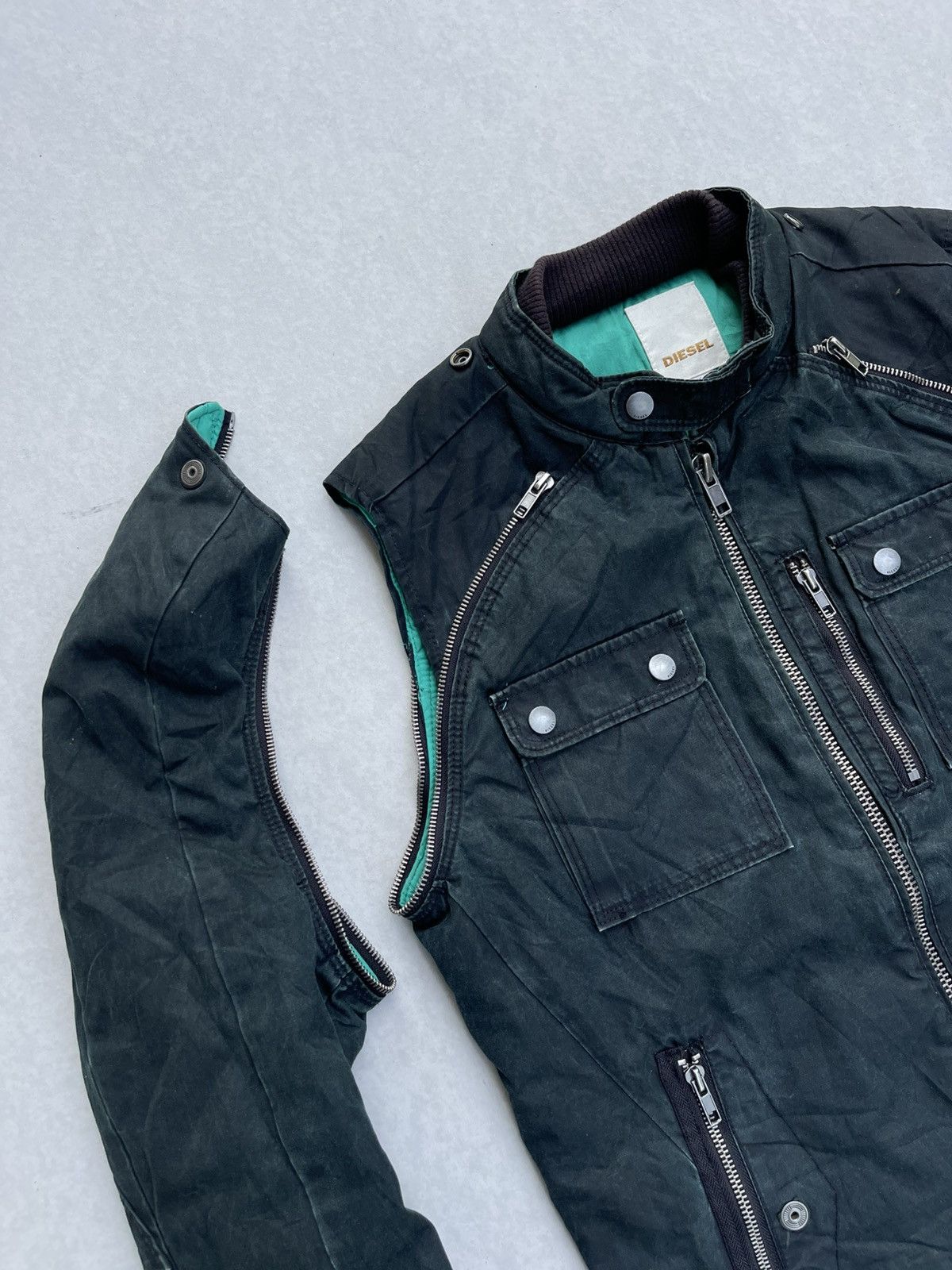 Diesel 🔥RARE🔥 DIESEL DETACHABLE SLEEVE RAIDER JACKET Size US S / EU 44-46 / 1 - 15 Thumbnail