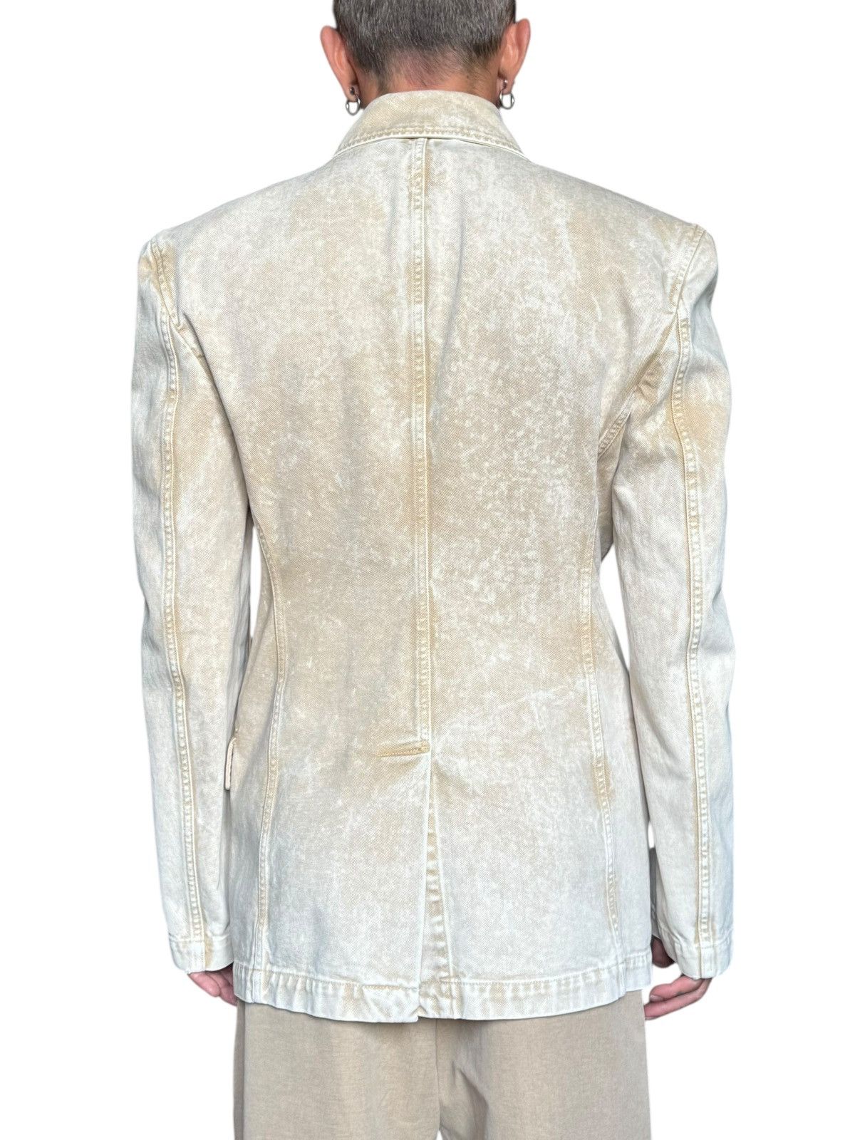 Versace Versace Beige Faded Denim Jacket with Medusa Buttons – M Size US M / EU 48-50 / 2 - 2 Thumbnail
