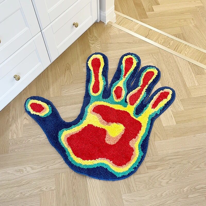 Handmade Palm Rug Shape Tufted 80x80CM
