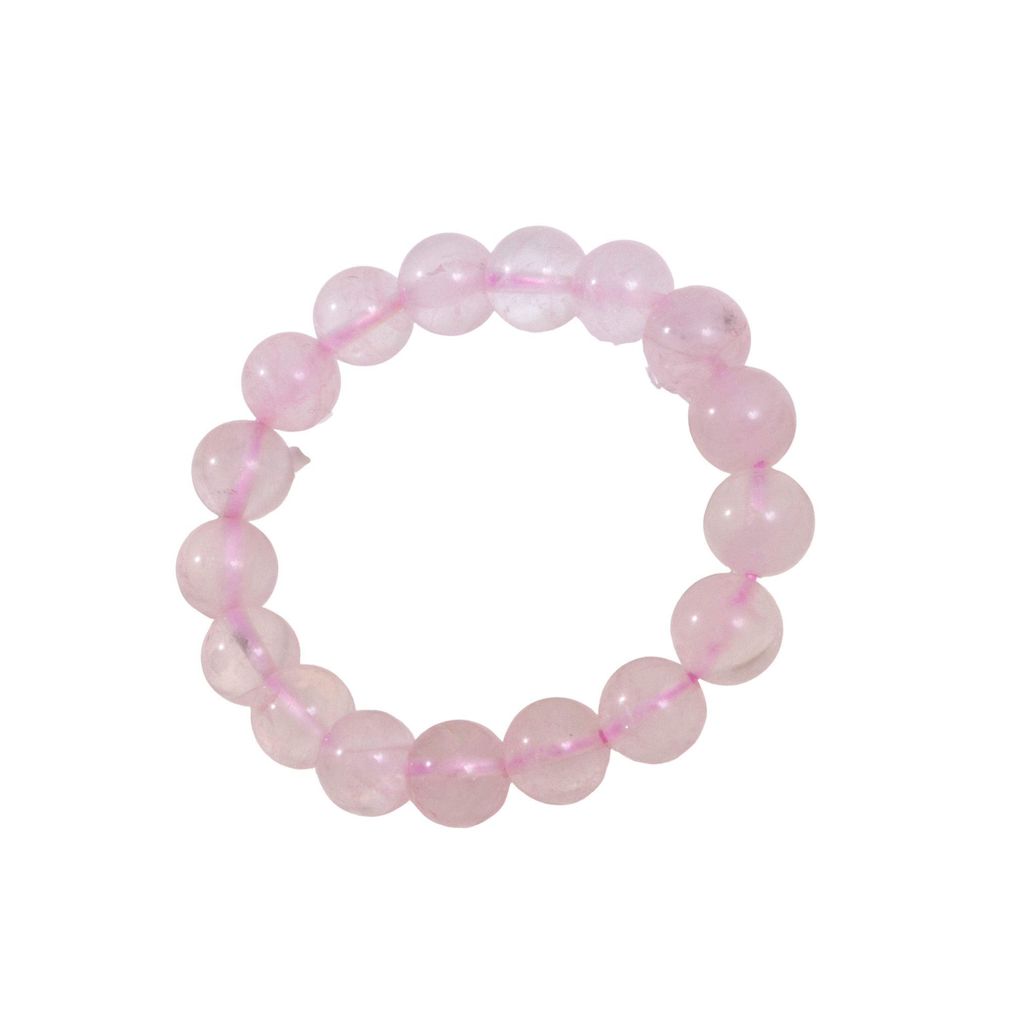 Other 8mm Aura Rose Quartz Crystal Healing Stretch Bracelet 7.5” Size ONE SIZE - 2 Thumbnail