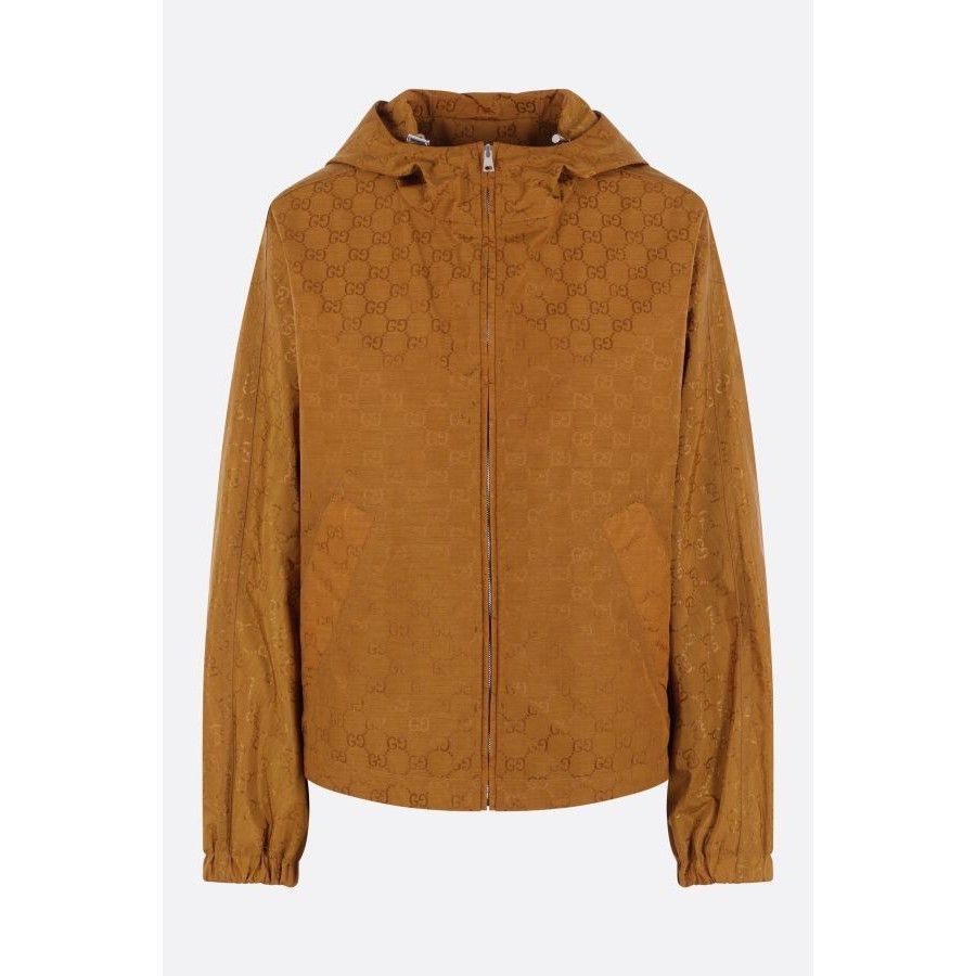 Gucci GUCCI GG Brown Nylon Windbreaker Jacket New & Authentic (Wom Size M / US 6-8 / IT 42-44 - 1 Thumbnail
