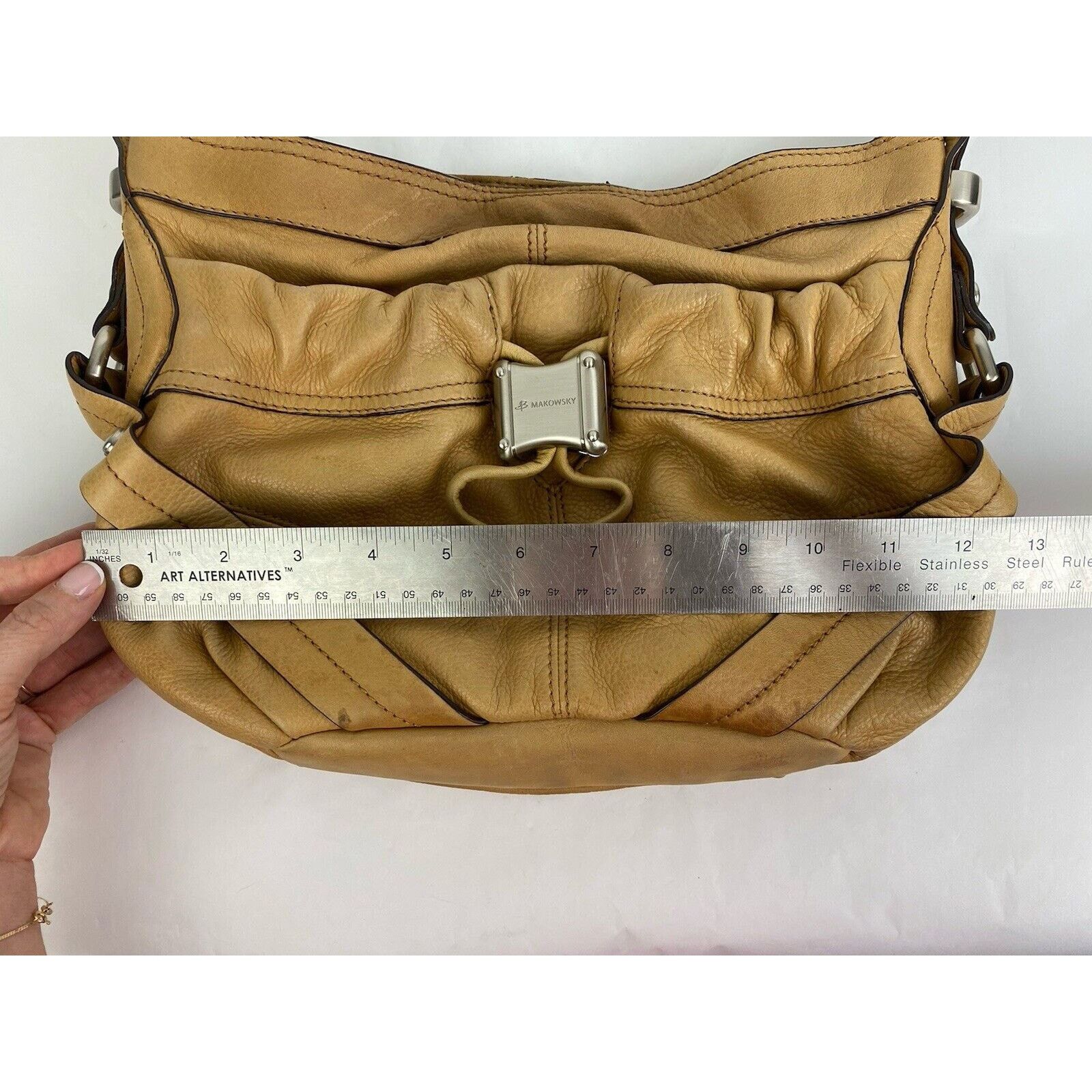 Other B Makowsky Hobo Shoulder Bag Tan Brown Soft Leather Purse Size ONE SIZE - 18 Thumbnail