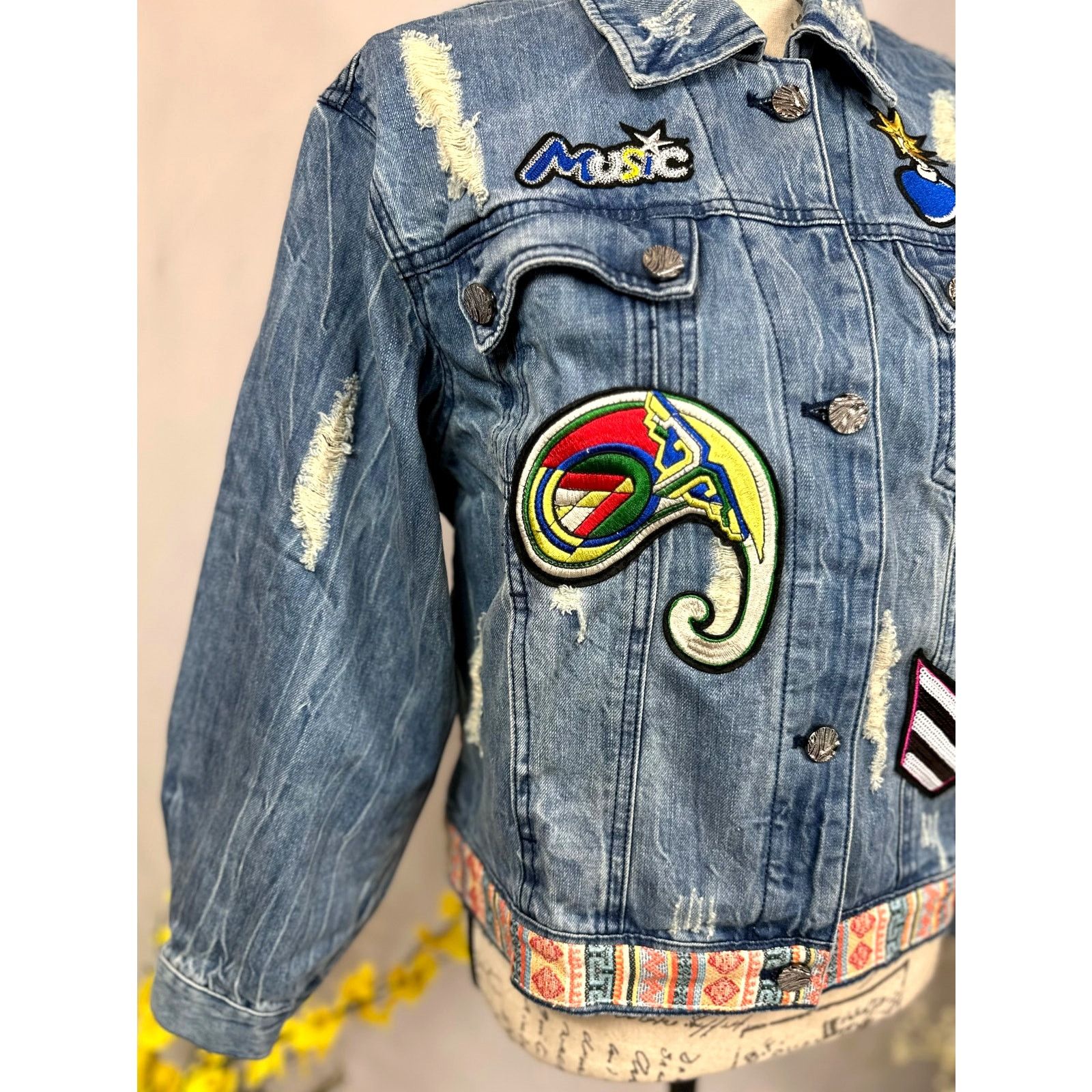 Other Etienne Marcel Julia Denim Jacket Embroidered Sequin Blue XS Size XS / US 0-2 / IT 36-38 - 9 Thumbnail
