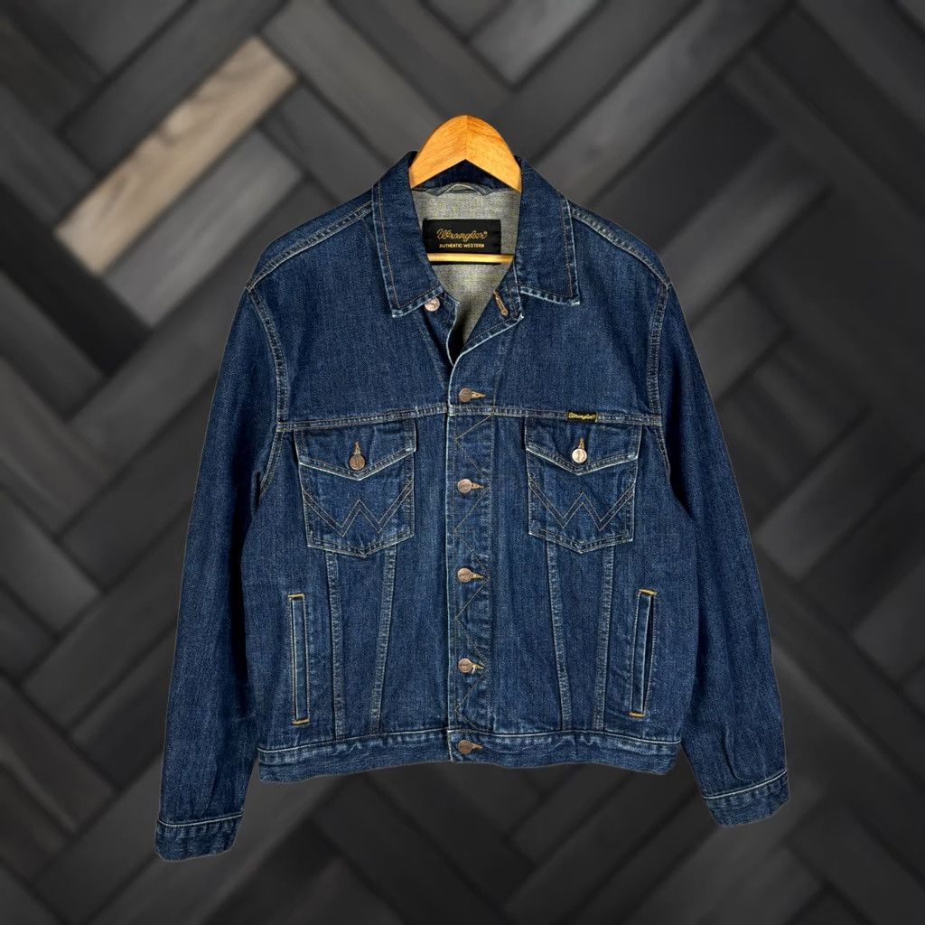 Wrangler Wrangler Denim Jacket Men Blue Cotton Size M Size US M / EU 48-50 / 2 - 1 Thumbnail